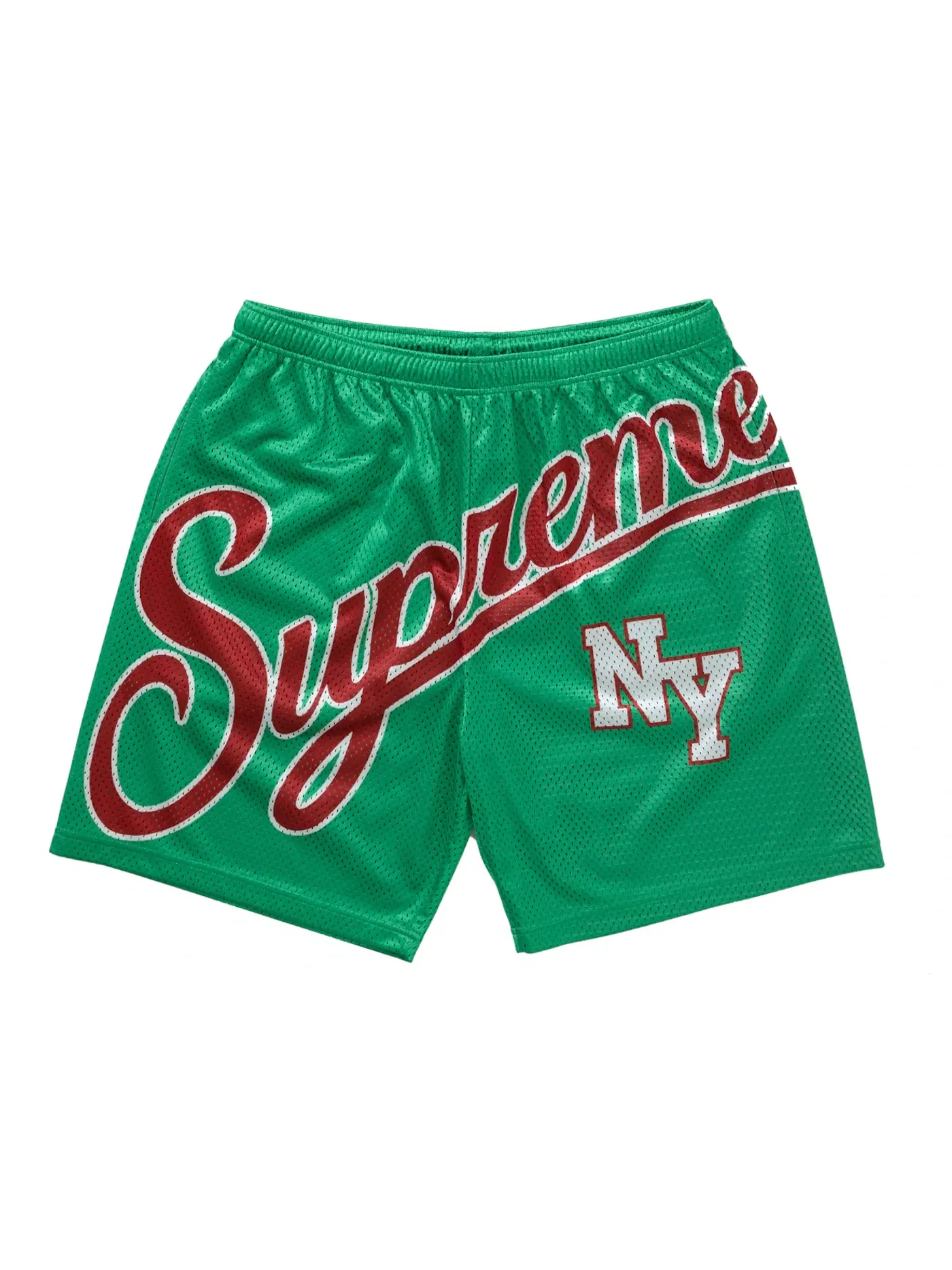 Мужские шорты из сетки с принтом Short Supreme — изображение 1 из 2, зеленый