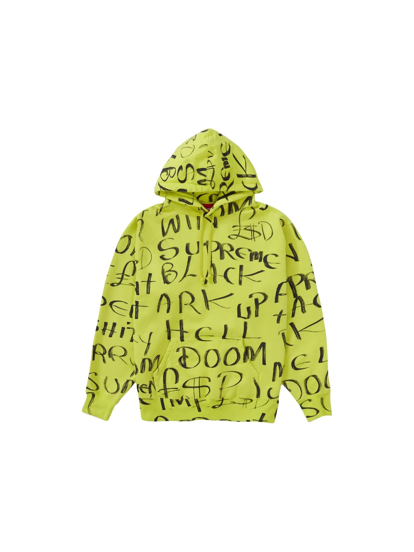 Мужской худи с принтом Hooded Sweatshirt Supreme — изображение 1 из 1, желтый