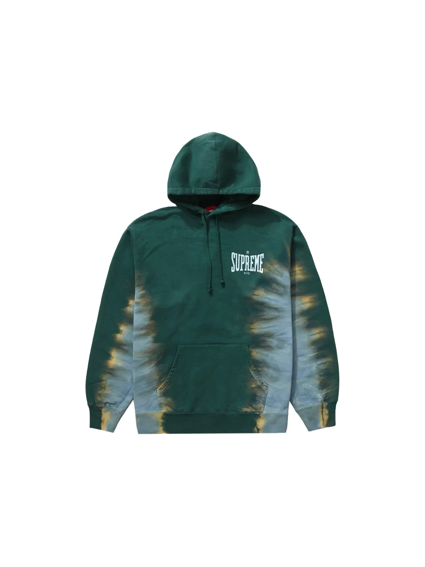 Мужская худи Supreme Bleached Sweatshirt — изображение 1 из 1, темный зеленый