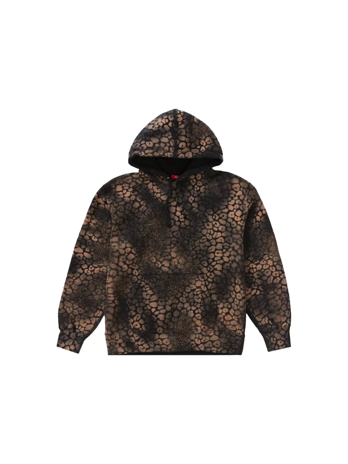 Мужская худи с принтом Supreme Bleached Leopard — изображение 1 из 1, черный