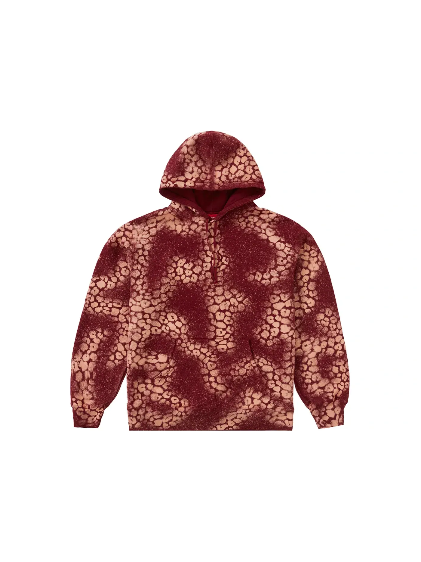 Мужская худи с принтом Supreme Bleached Leopard Sweatshirt — изображение 1 из 1, красный