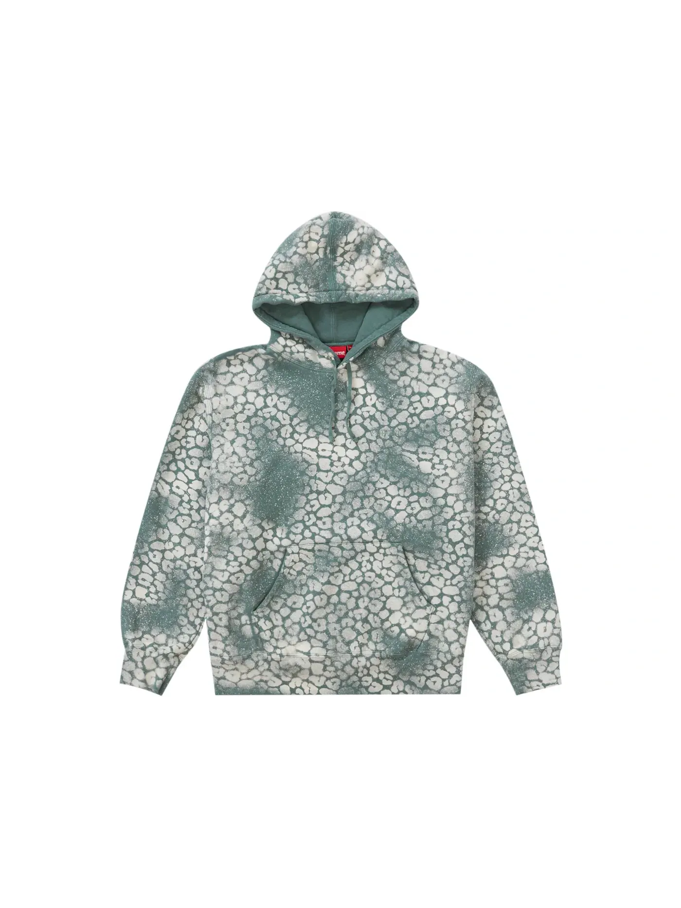 Мужская худи с принтом Supreme Bleached Leopard — изображение 1 из 1, голубой
