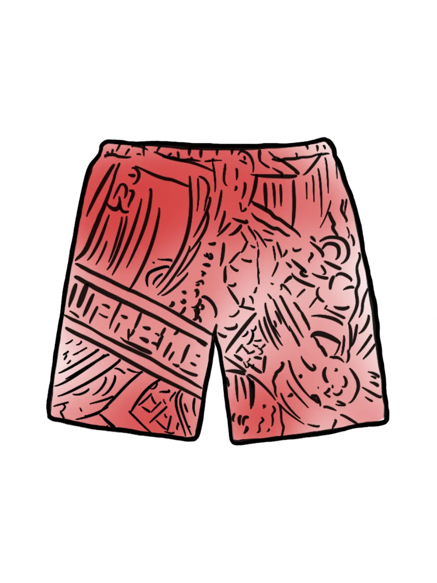 Мужские шорты с принтом Bling Sweatshort Supreme — изображение 1 из 1, красный