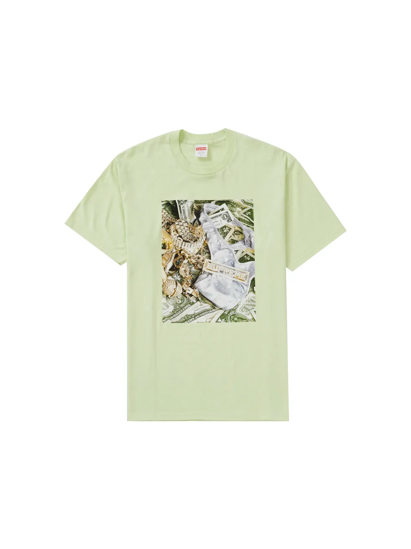 Мужская футболка с принтом Supreme Bling Tee Supreme, Pale Mint — изображение 1 из 1