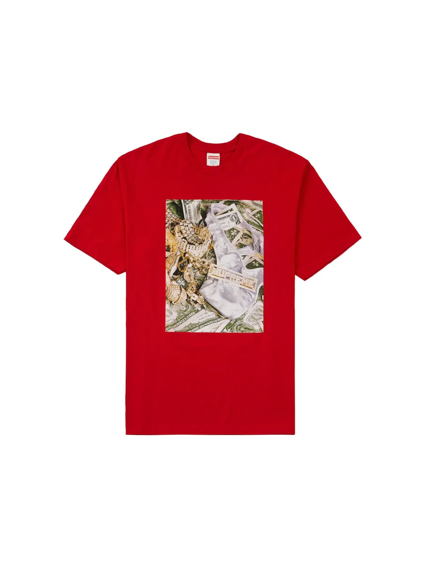 Мужская футболка с принтом Supreme Bling Tee Supreme — изображение 1 из 1, красный