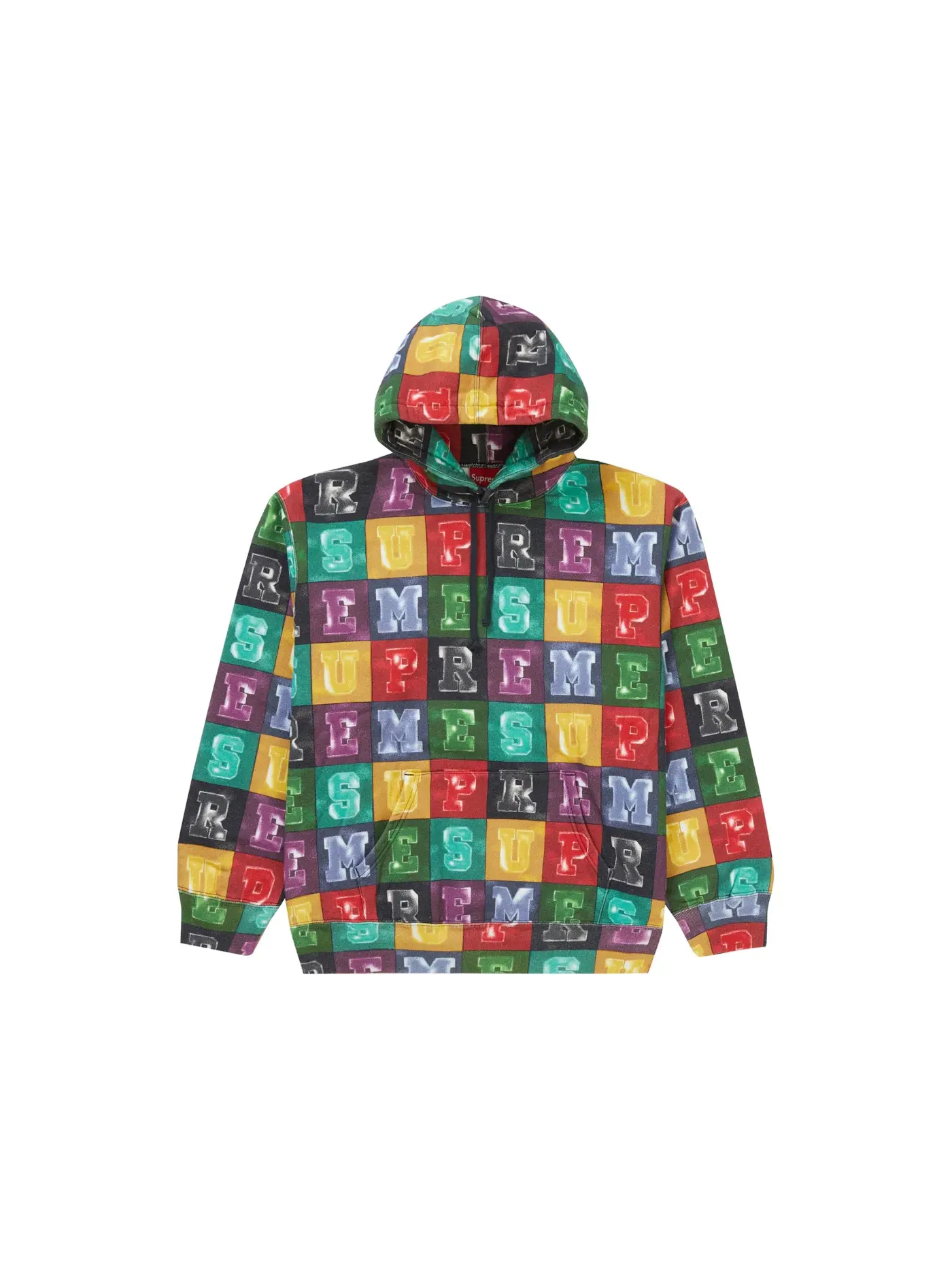 Мужской худи с принтом Supreme Hooded Sweatshirt — изображение 1 из 1, мульти