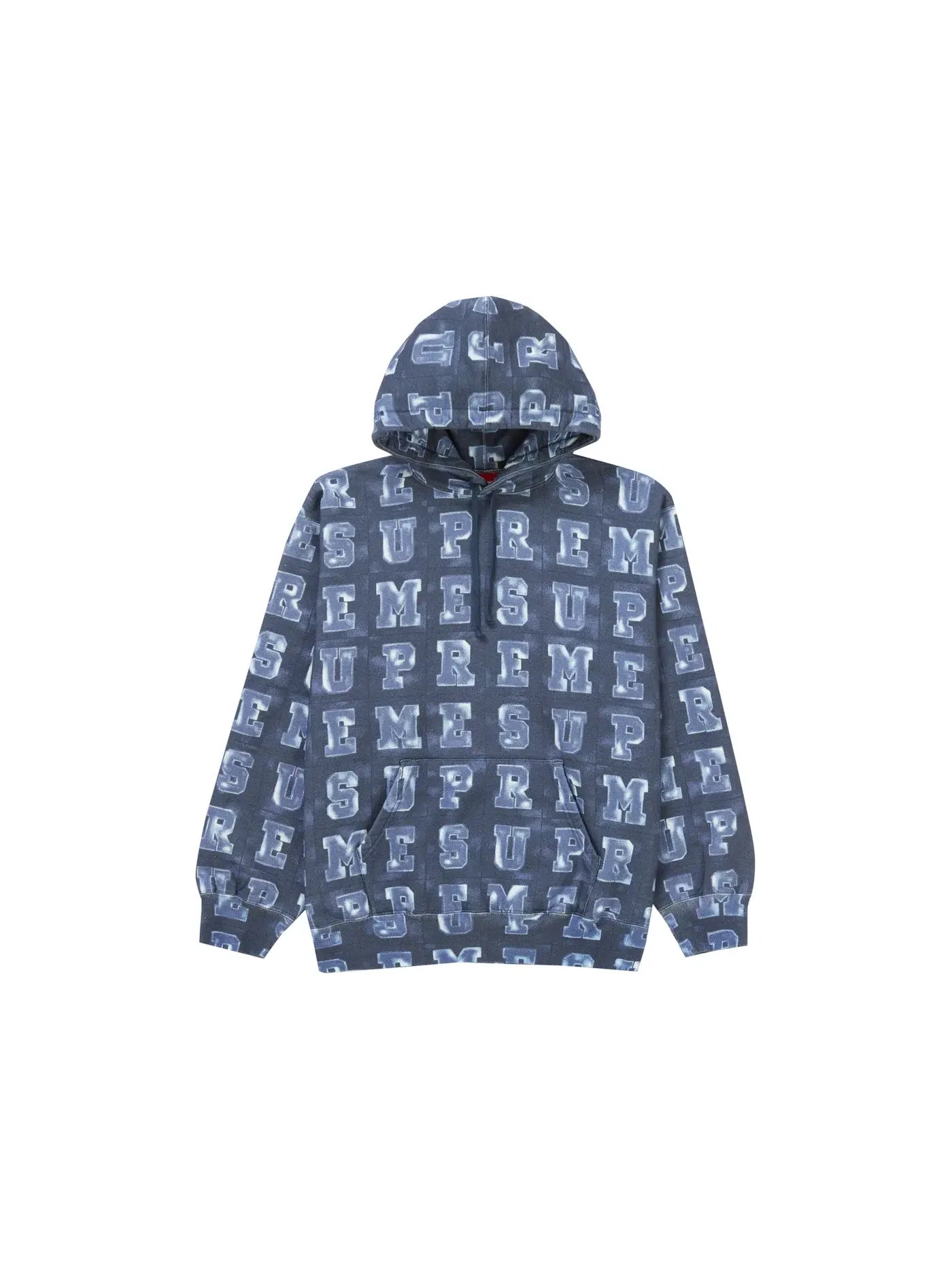 Мужской худи с принтом Supreme Hooded Sweatshirt — изображение 1 из 1, темно-синий