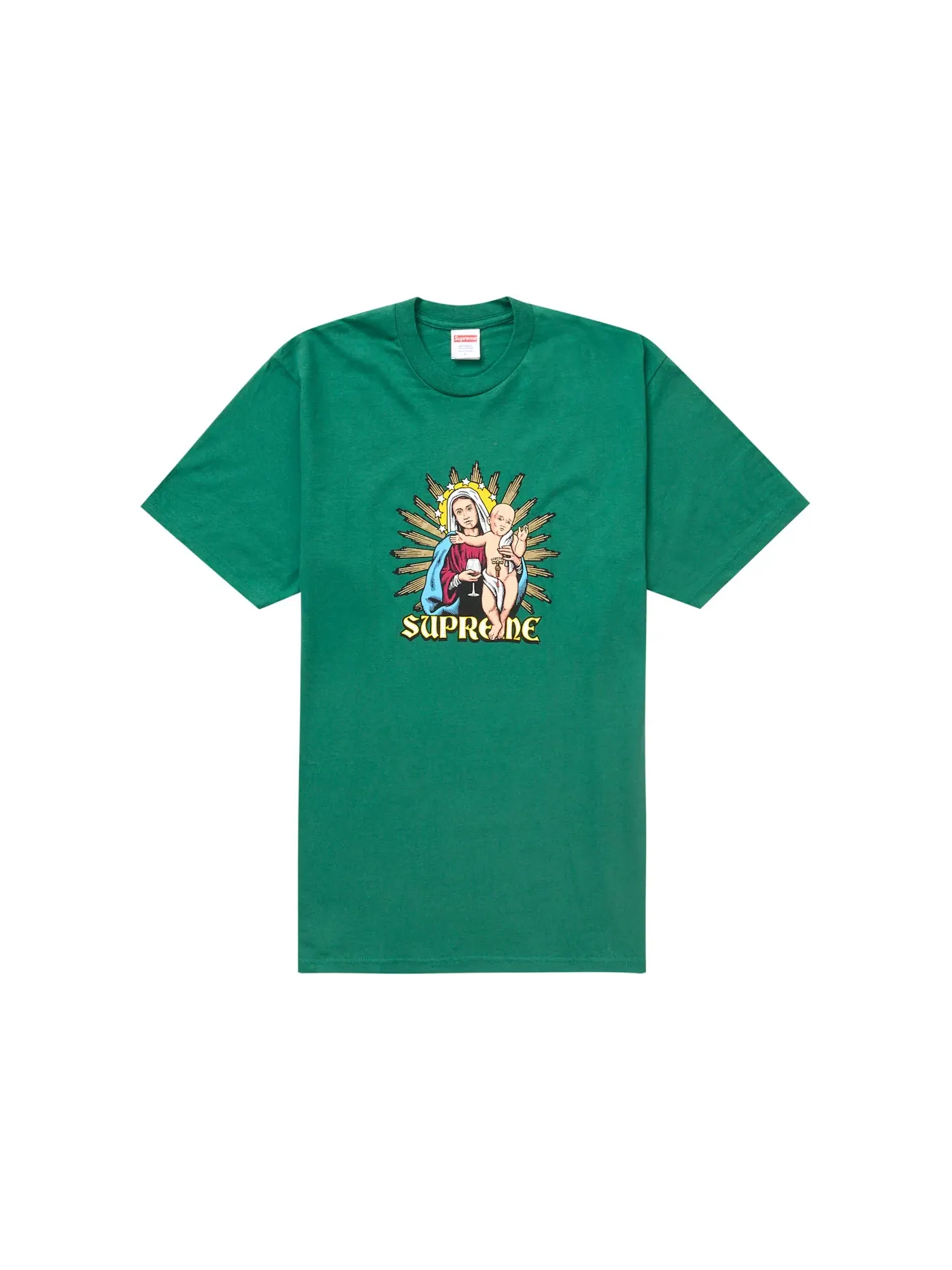 Мужская футболка с принтом Supreme Tee — изображение 1 из 1, зеленый