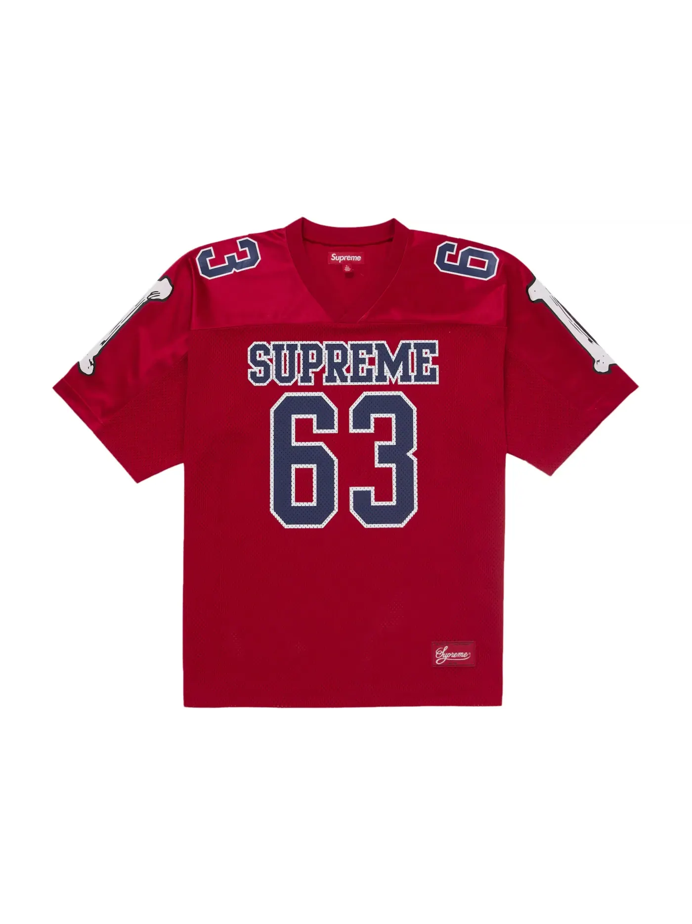 Мужская футбольная футболка с принтом Bones Supreme — изображение 1 из 2, красный