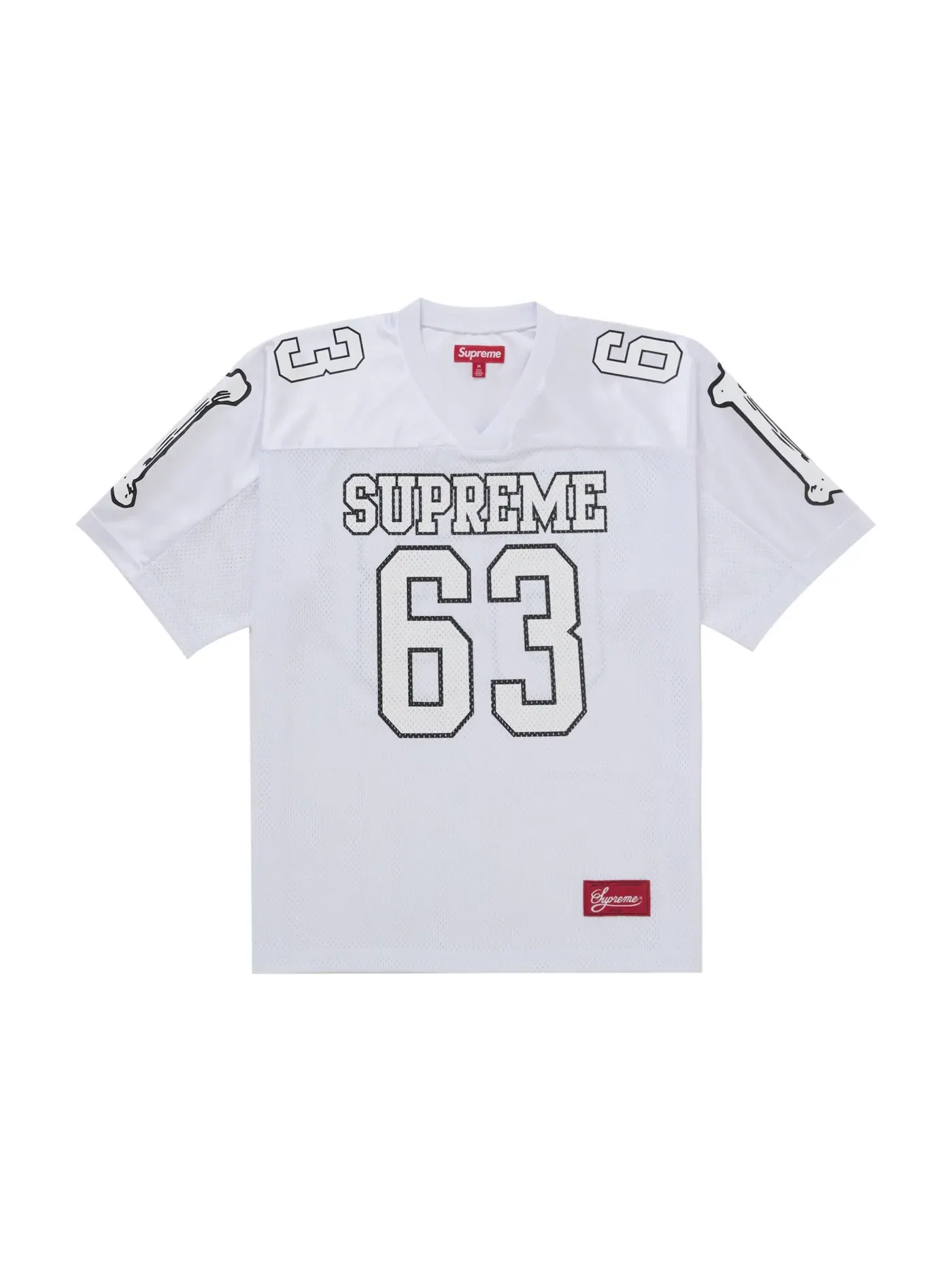 Мужская футбольная футболка с принтом Bones Supreme — изображение 1 из 2, белый