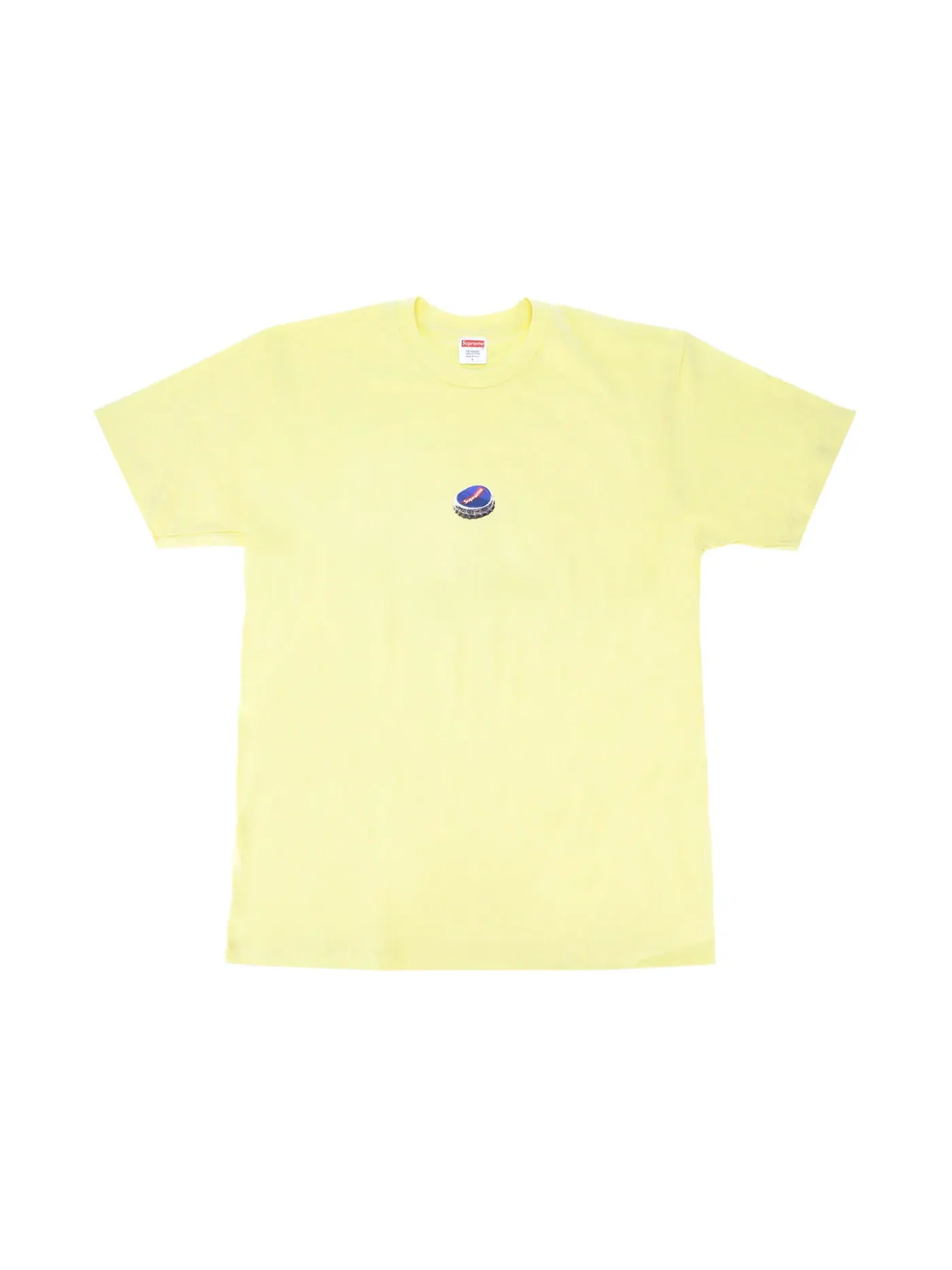 Мужская футболка с принтом Bottle Cap Tee Supreme — изображение 1 из 1, бледный желтый