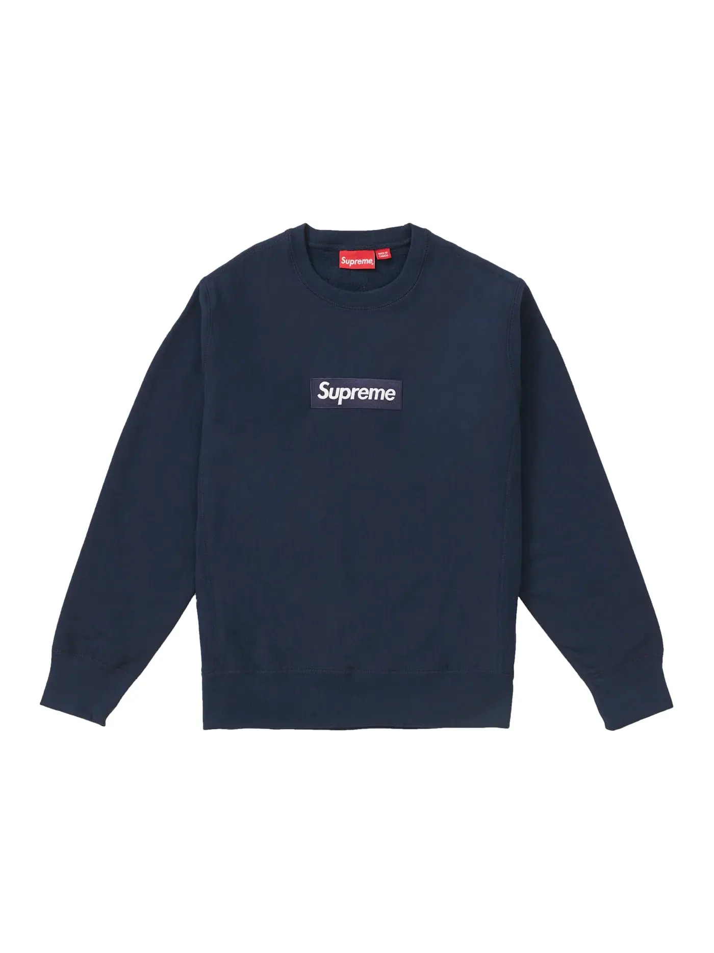 Мужской свитшот с принтом Box Logo Supreme (FW18) — изображение 1 из 1, темно-синий