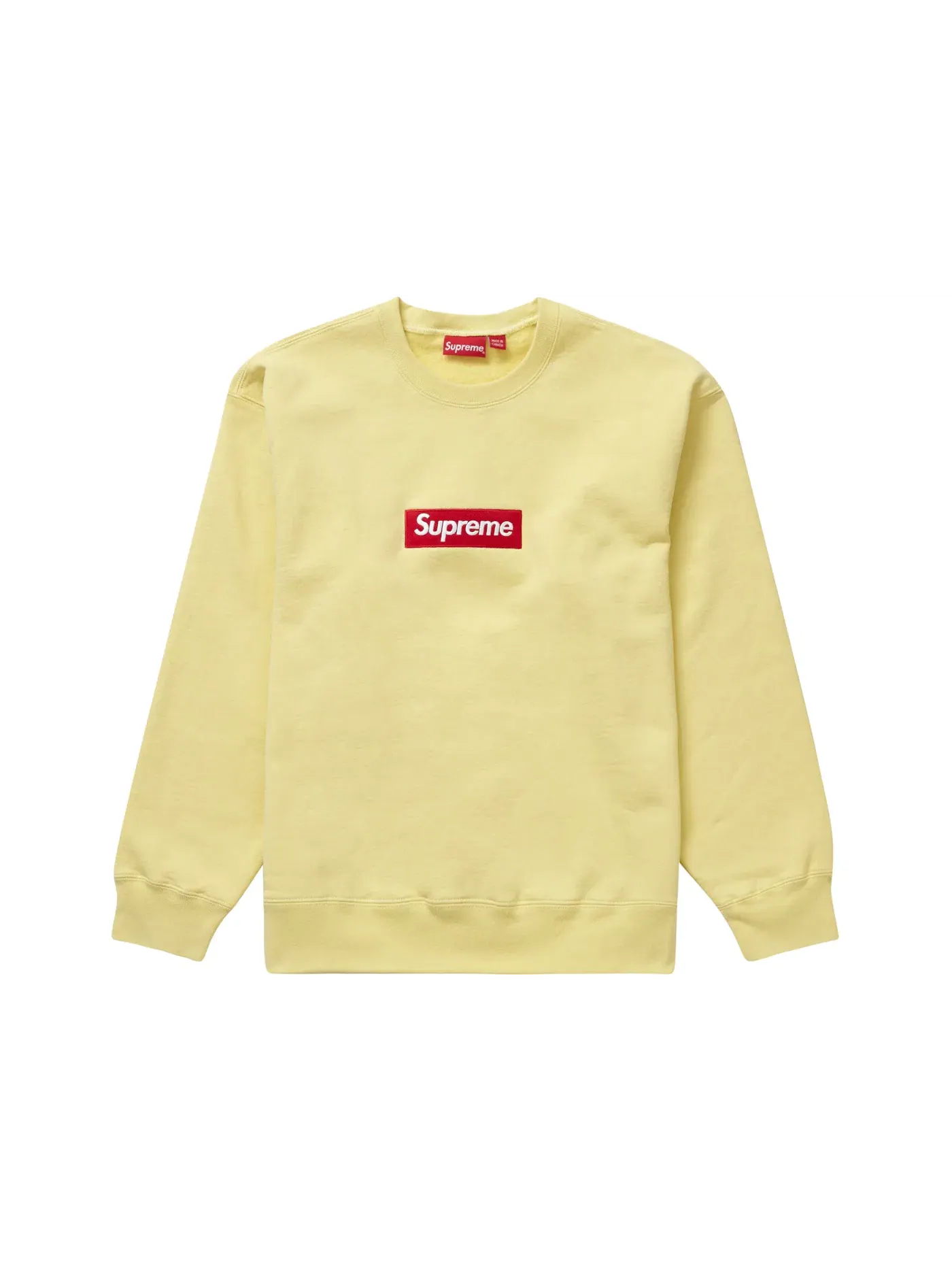 Мужской свитшот с длинным рукавом Crewneck (FW22) Supreme — изображение 1 из 1, бледный желтый