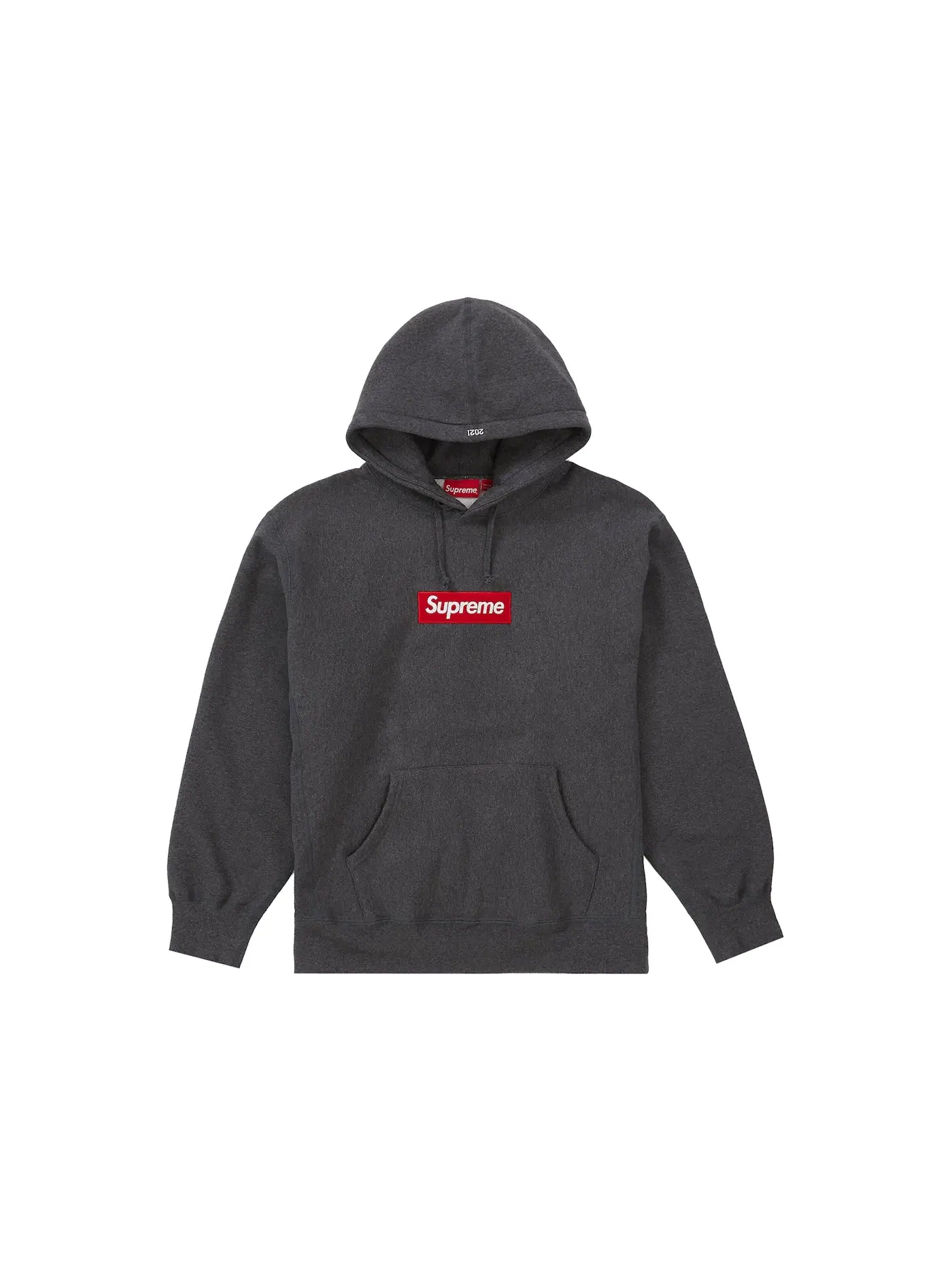 Мужская худи с принтом Supreme Box Logo — изображение 1 из 1, темно-серый