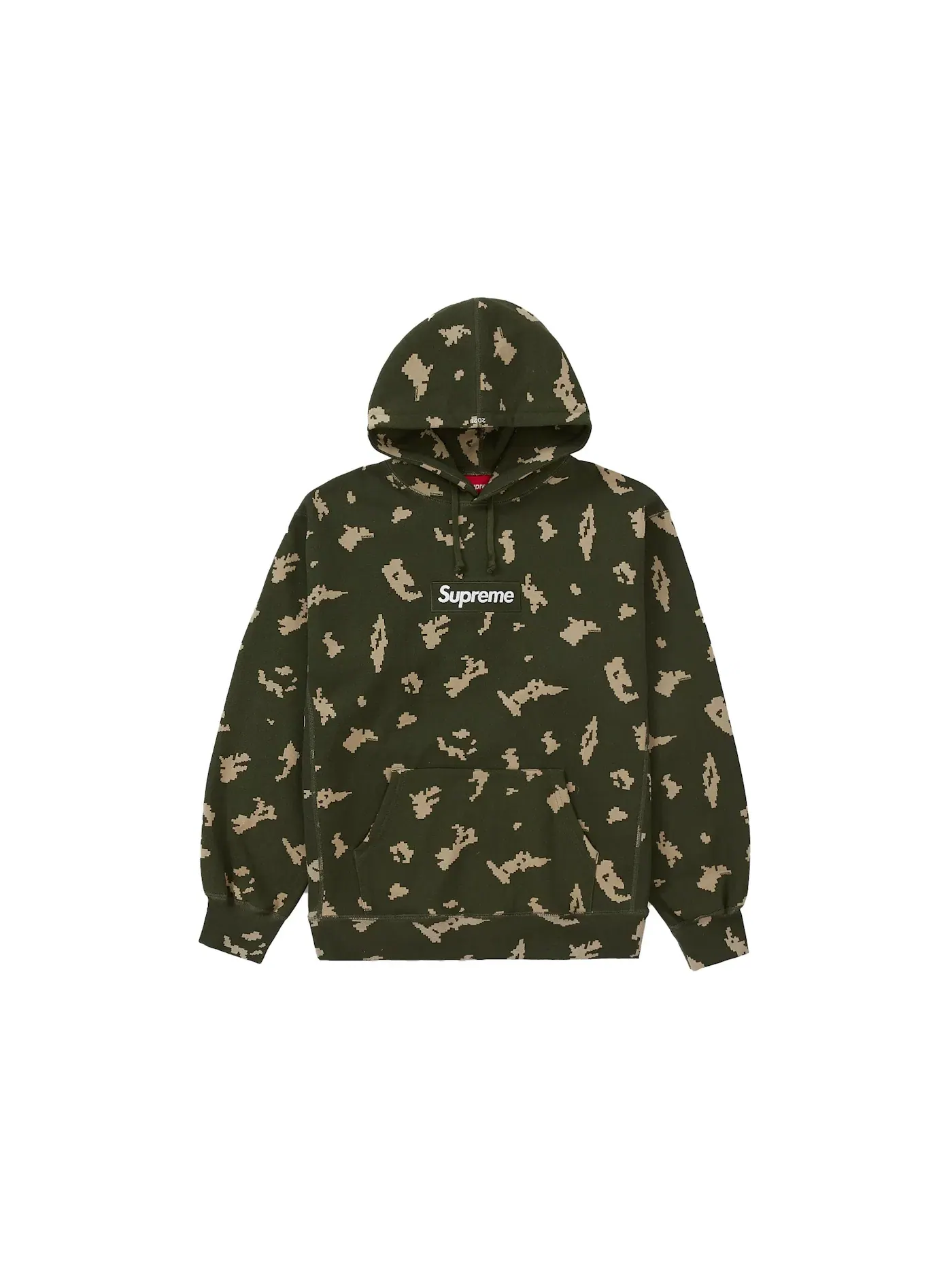Мужской худи с принтом Supreme Box Logo — изображение 1 из 1, оливковый