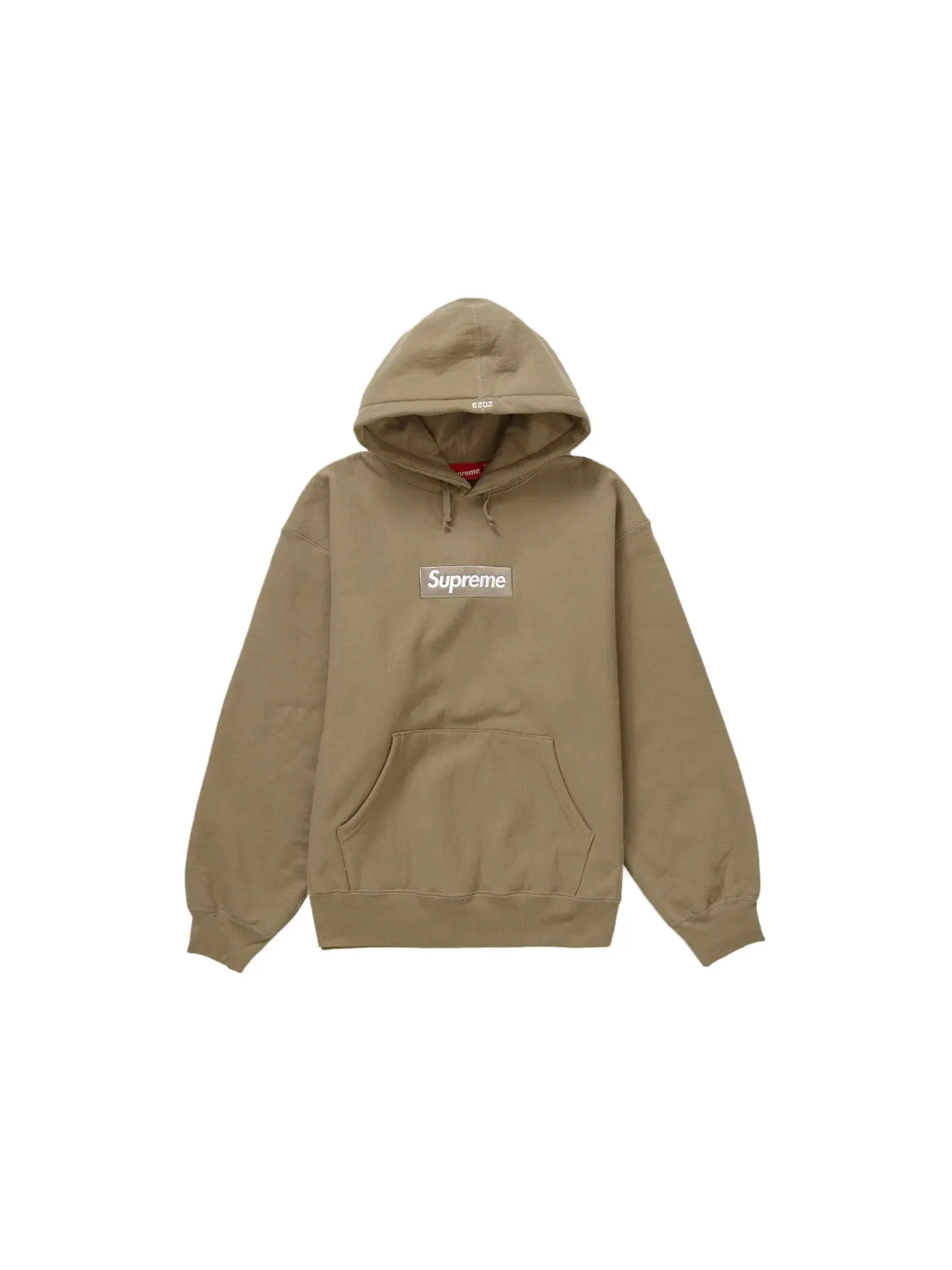 Мужской худи с принтом Box Logo, модель Sweatshirt (FW23) Supreme — изображение 1 из 1, темный песочный
