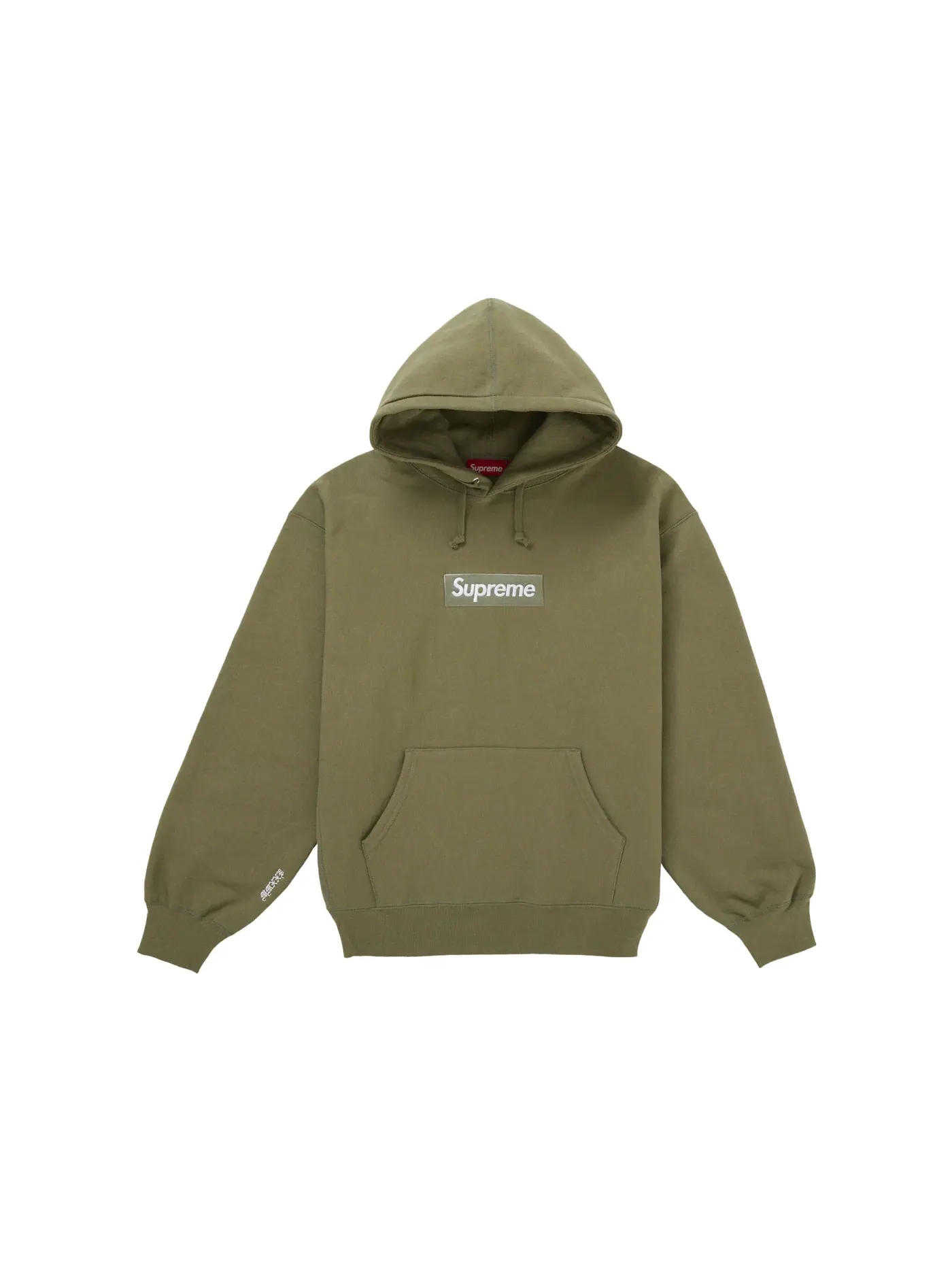 Мужская худи Supreme Box Logo с длинным рукавом, модель Sweatshirt (FW25) — изображение 1 из 1, светлый оливковый