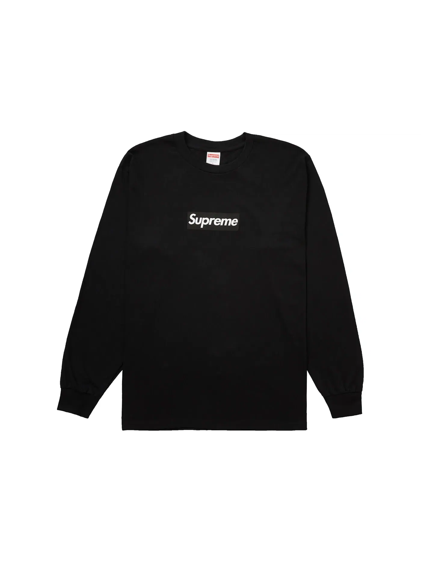 Мужская футболка с длинным рукавом с принтом Box Logo L/S Tee Supreme — изображение 1 из 1, черный