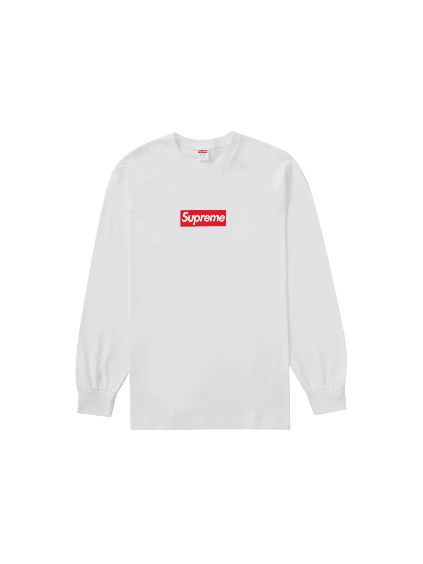 Мужская футболка с длинным рукавом с принтом Supreme L/S Tee — изображение 1 из 1, белый