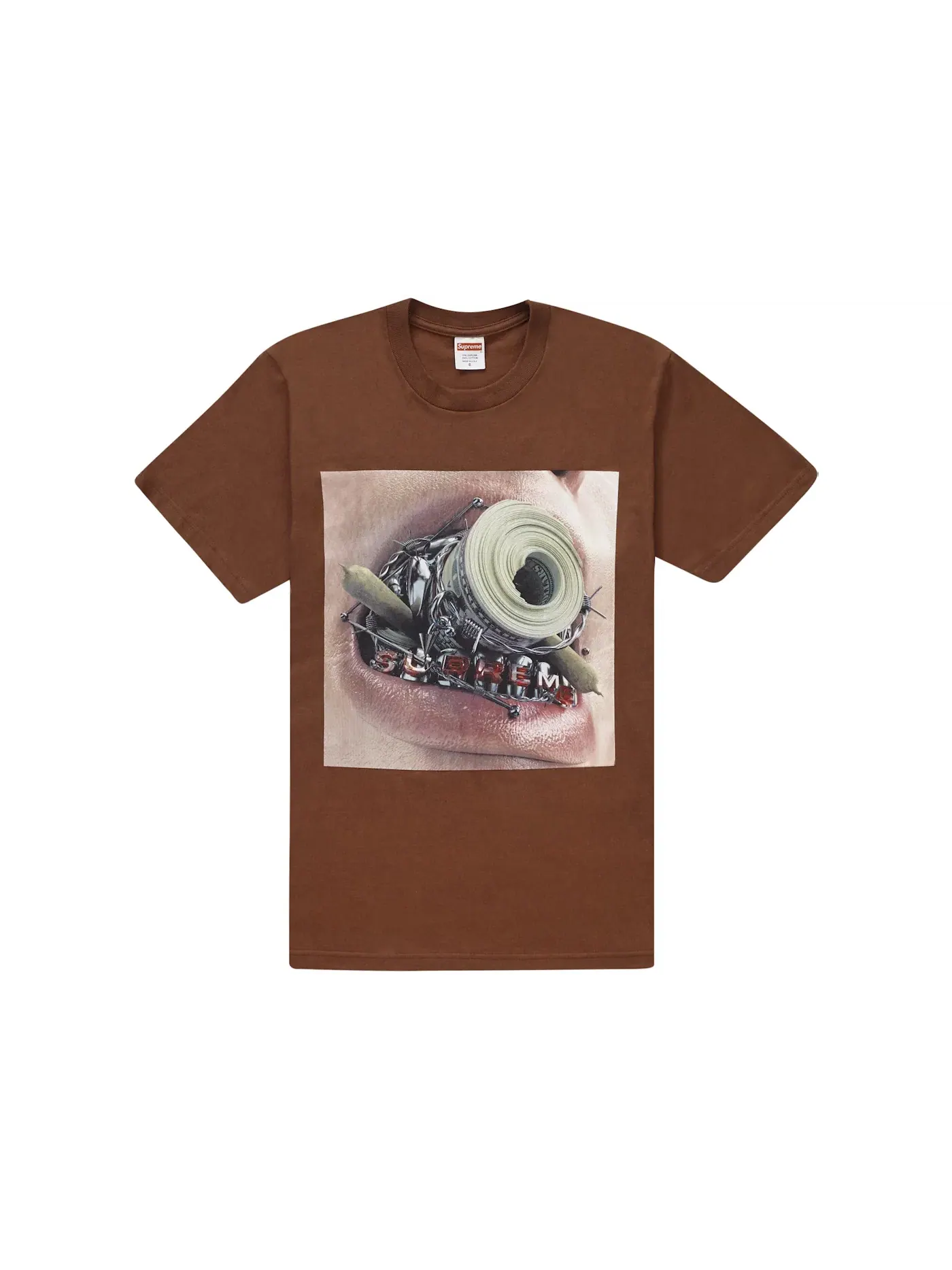 Мужская футболка с принтом Supreme Tee — изображение 1 из 1, коричневый