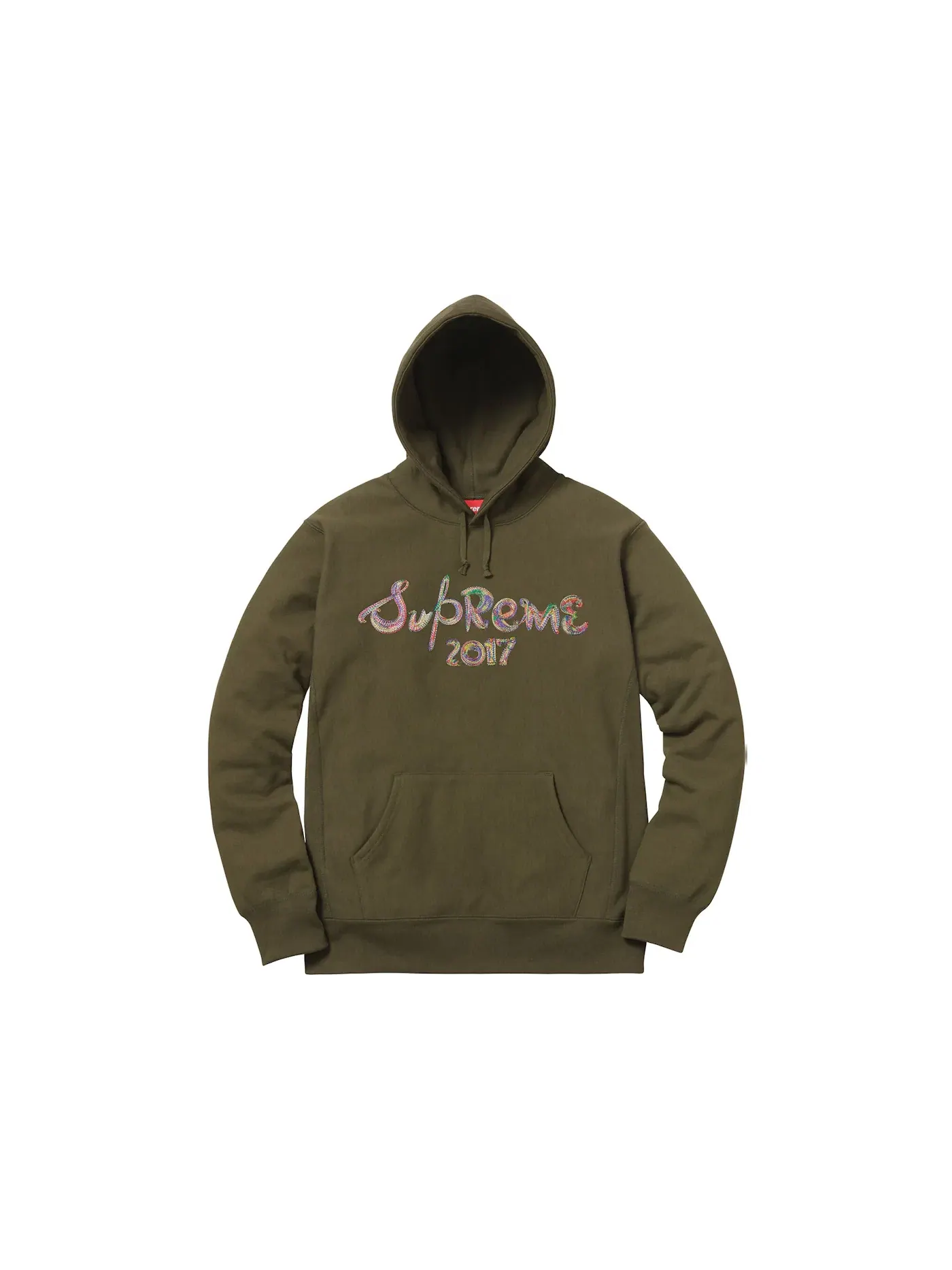Мужская худи с принтом Supreme Dark Olive — изображение 1 из 1