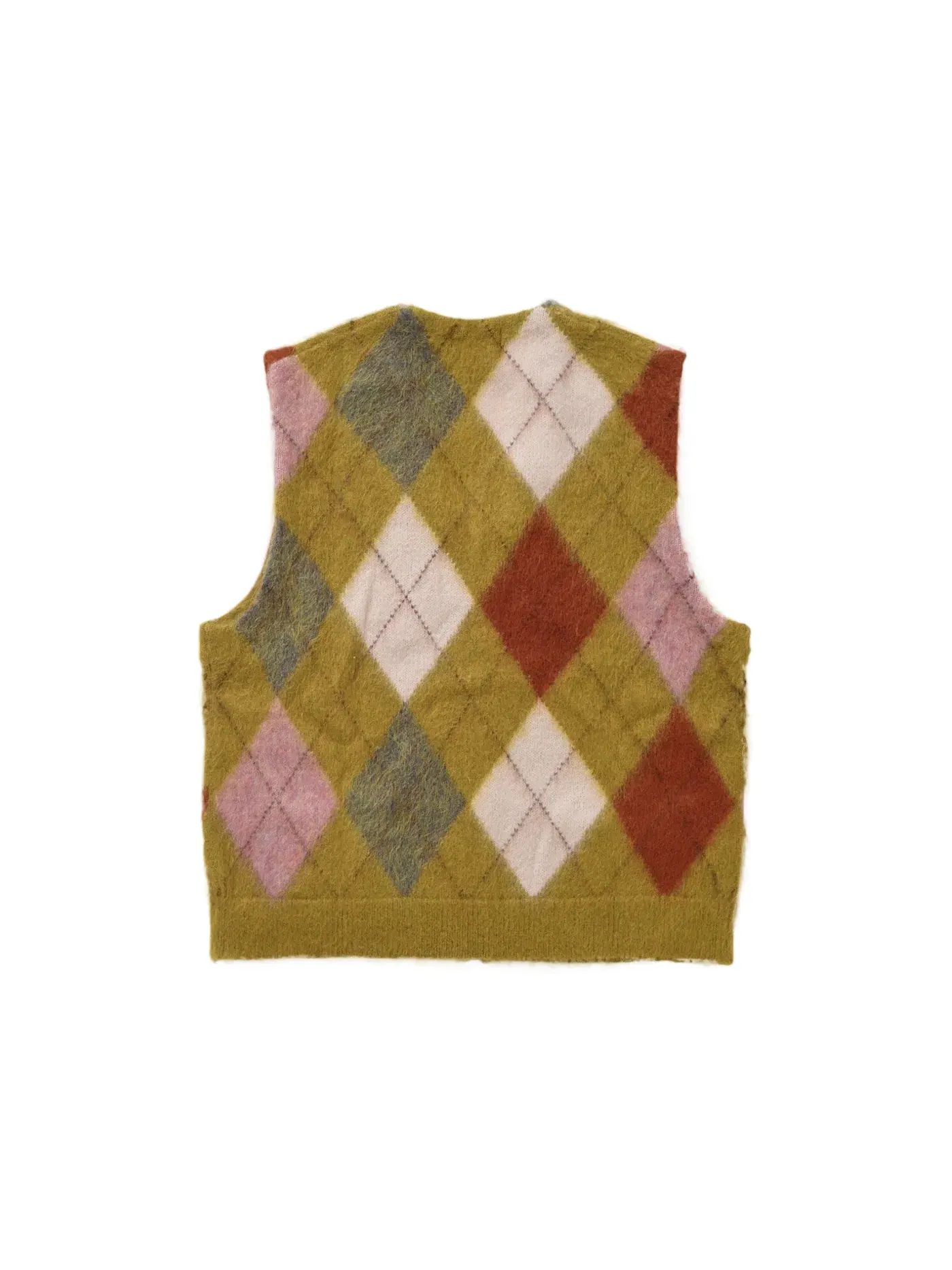 Мужской жилет с принтом Supreme Brushed Argyle Zip Up Vest — изображение 2 из 2, оливковый