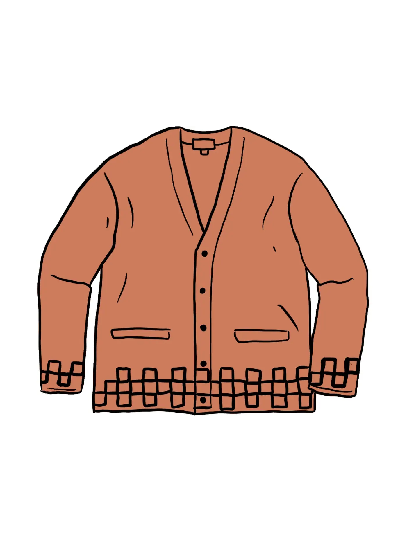 Мужской кардиган в клетку Supreme Cardigan — изображение 1 из 1, верблюжий