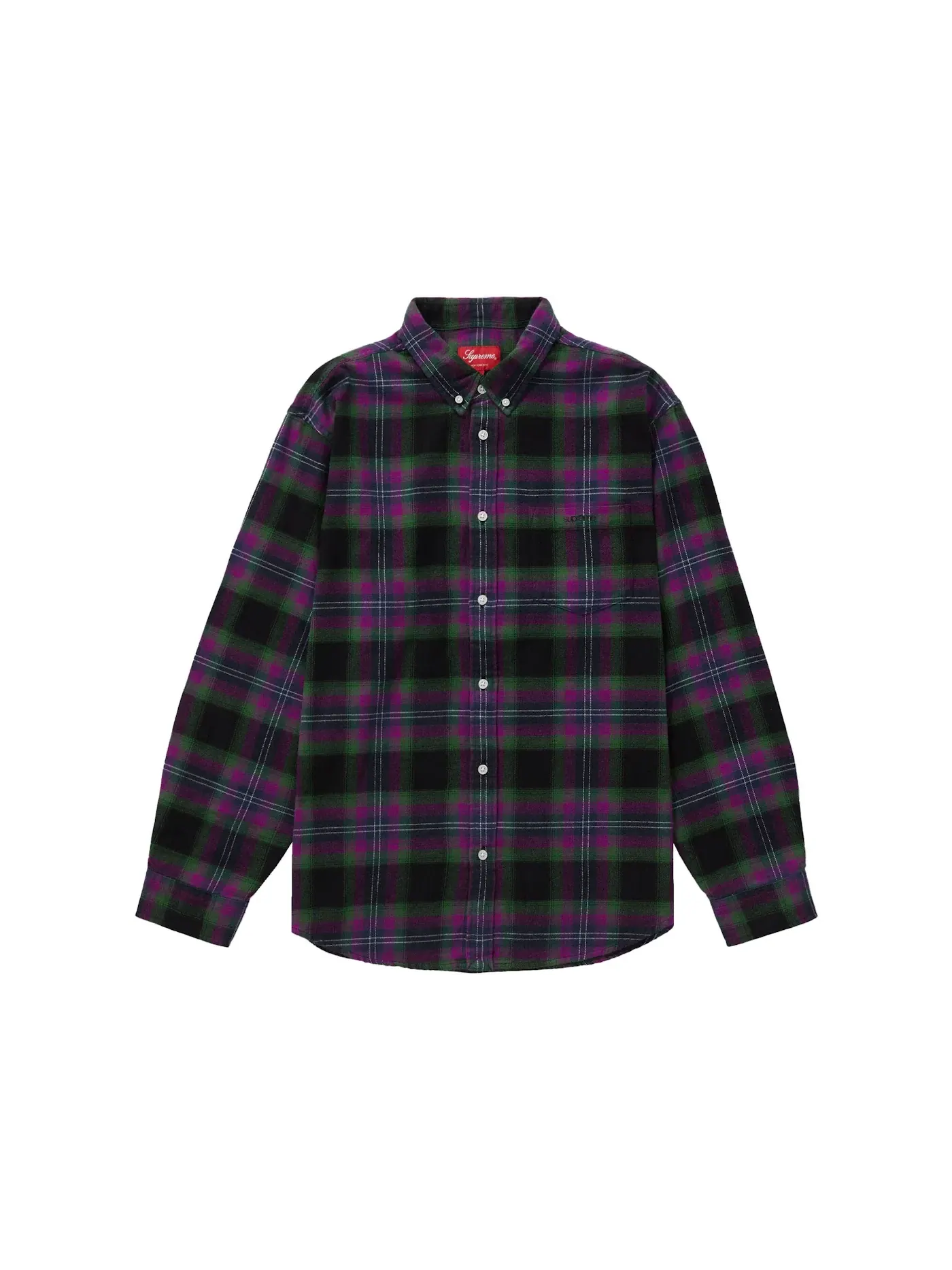 Мужская фланелевая рубашка с принтом в клетку Supreme Shirt — изображение 1 из 1, черный