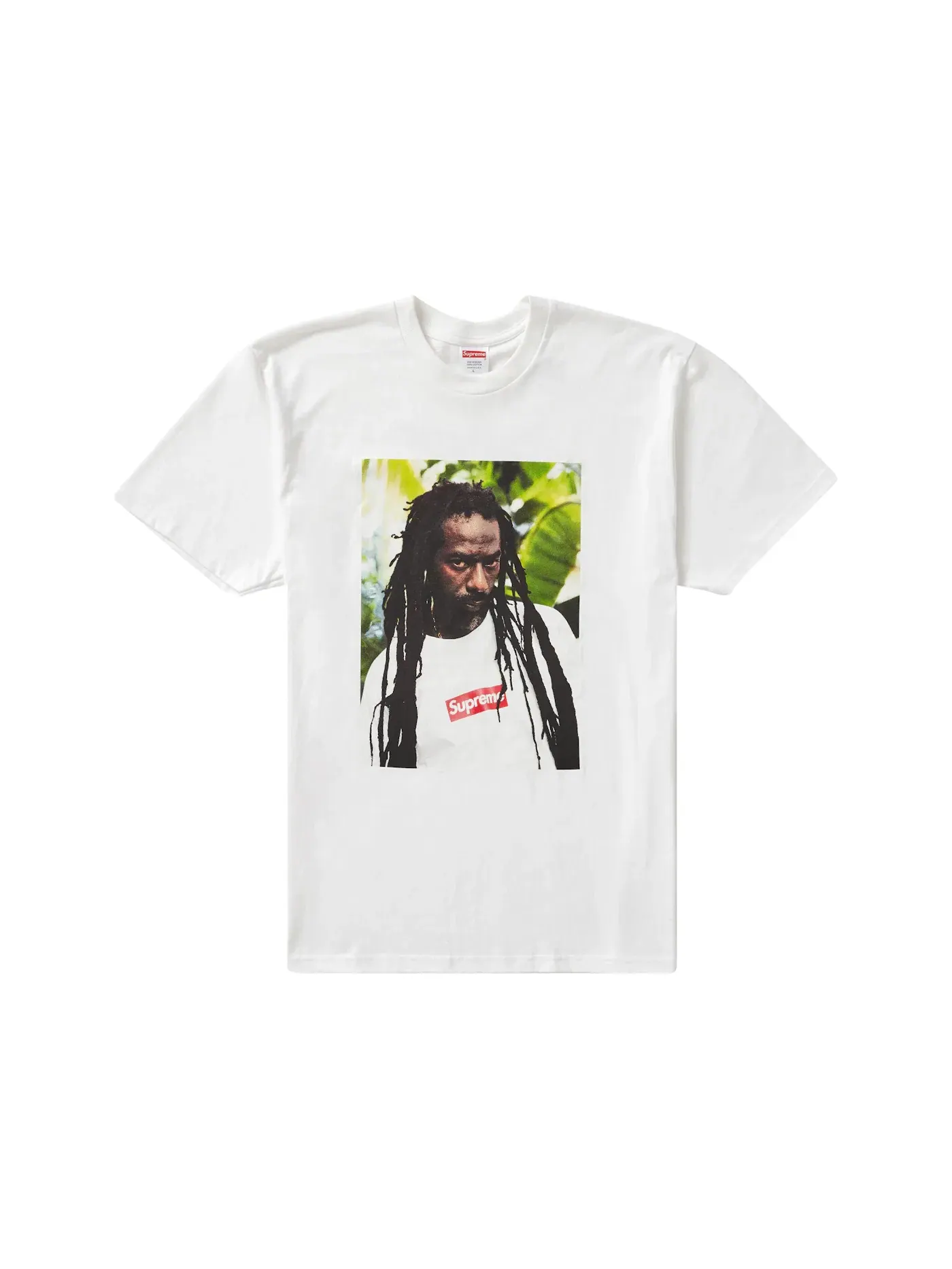 Мужская футболка с принтом Supreme Buju Banton Tee — изображение 1 из 2, белый