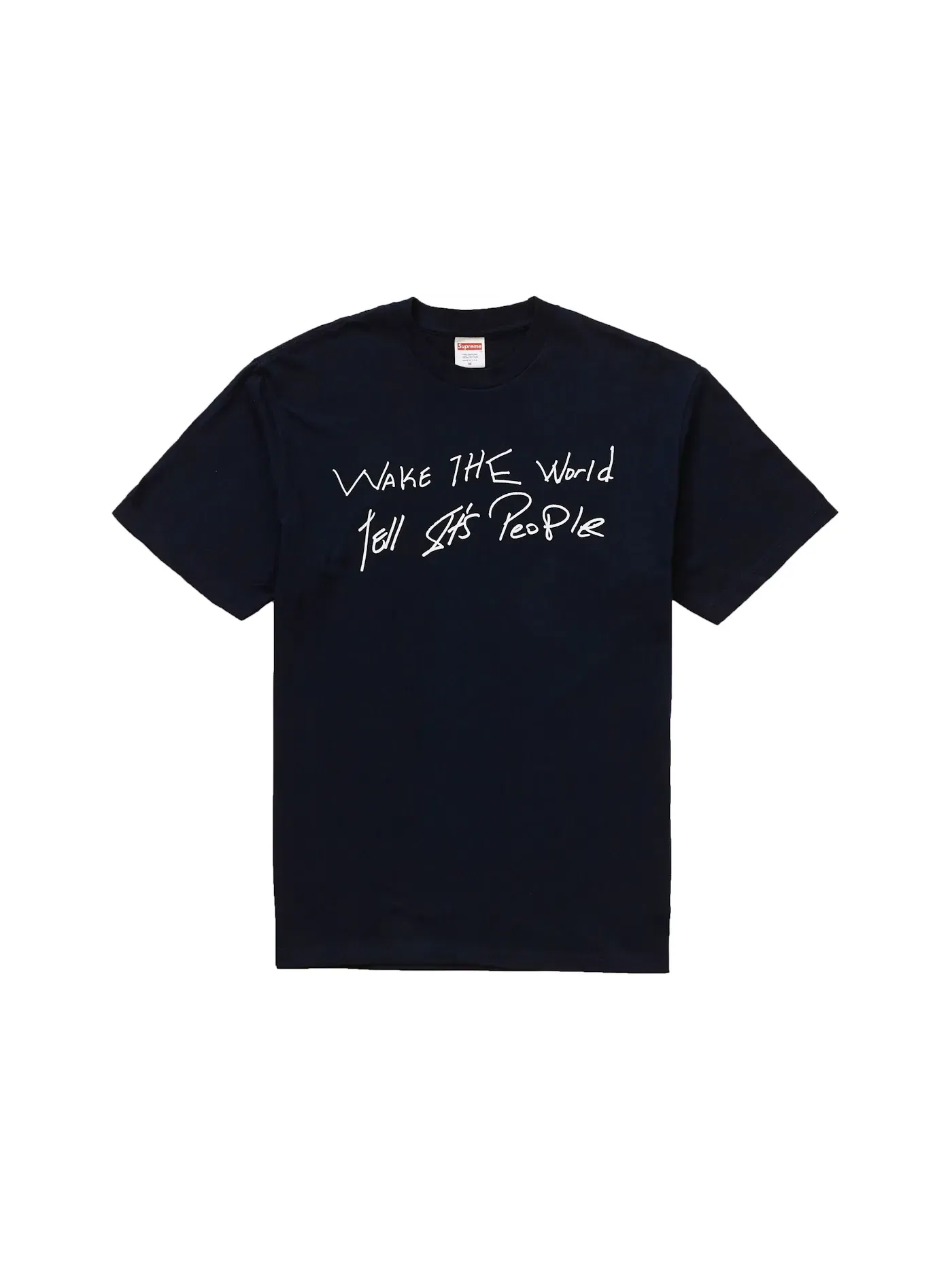 Мужская футболка с принтом Supreme Buju Banton Wake The World Tee — изображение 1 из 1, темно-синий