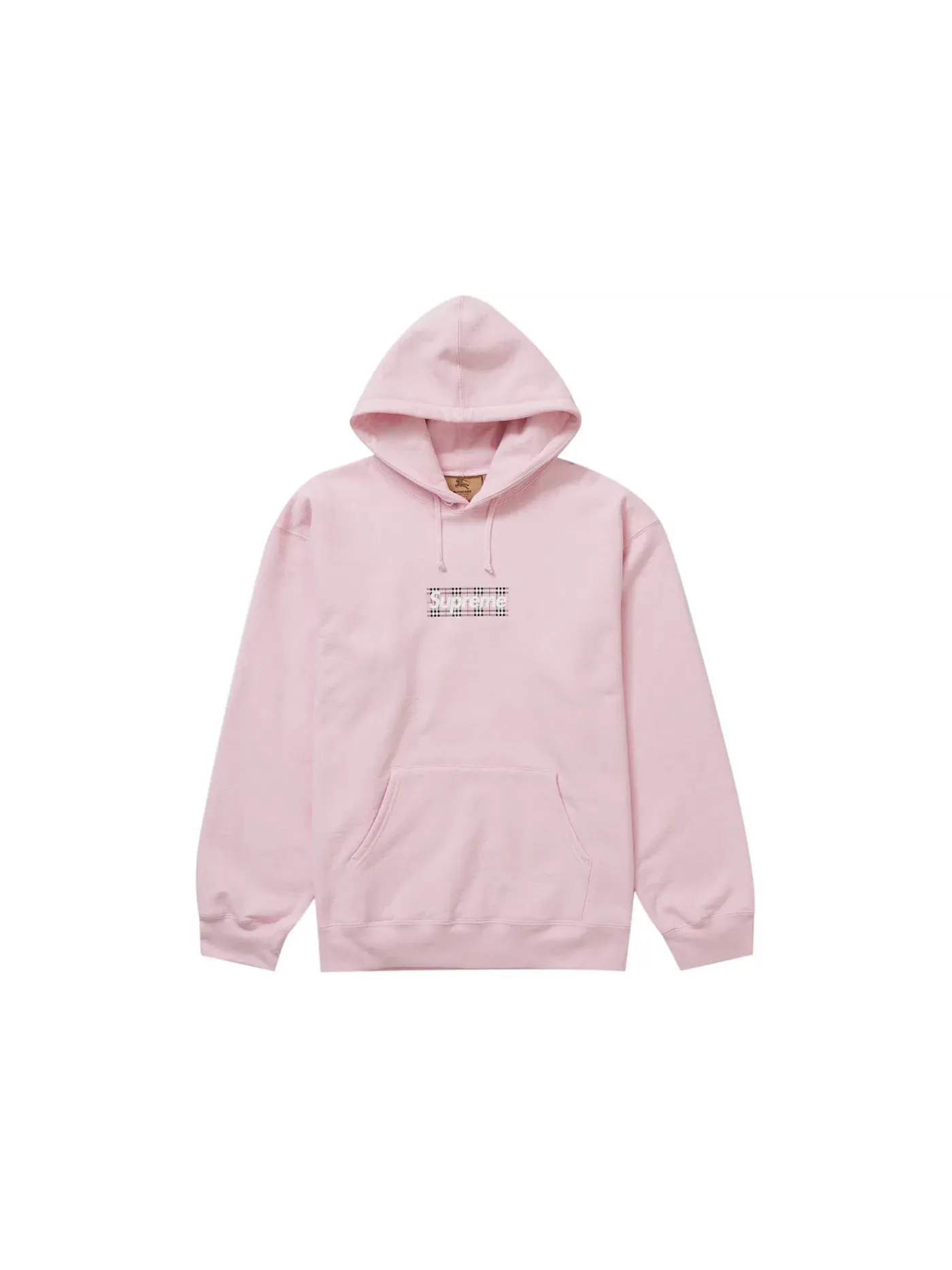 Мужской худи с принтом Supreme Burberry Box Logo Light Pink — изображение 1 из 1