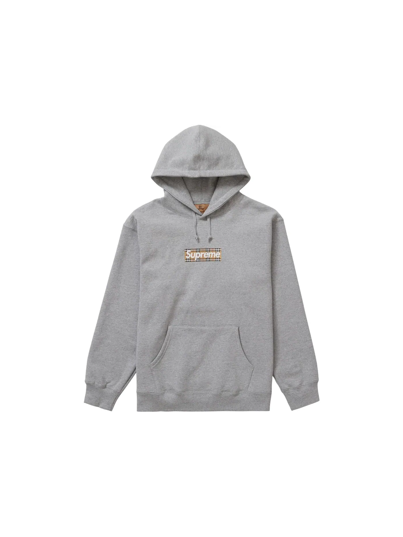 Мужская худи с логотипом Supreme Burberry Box Logo — изображение 1 из 1, серый