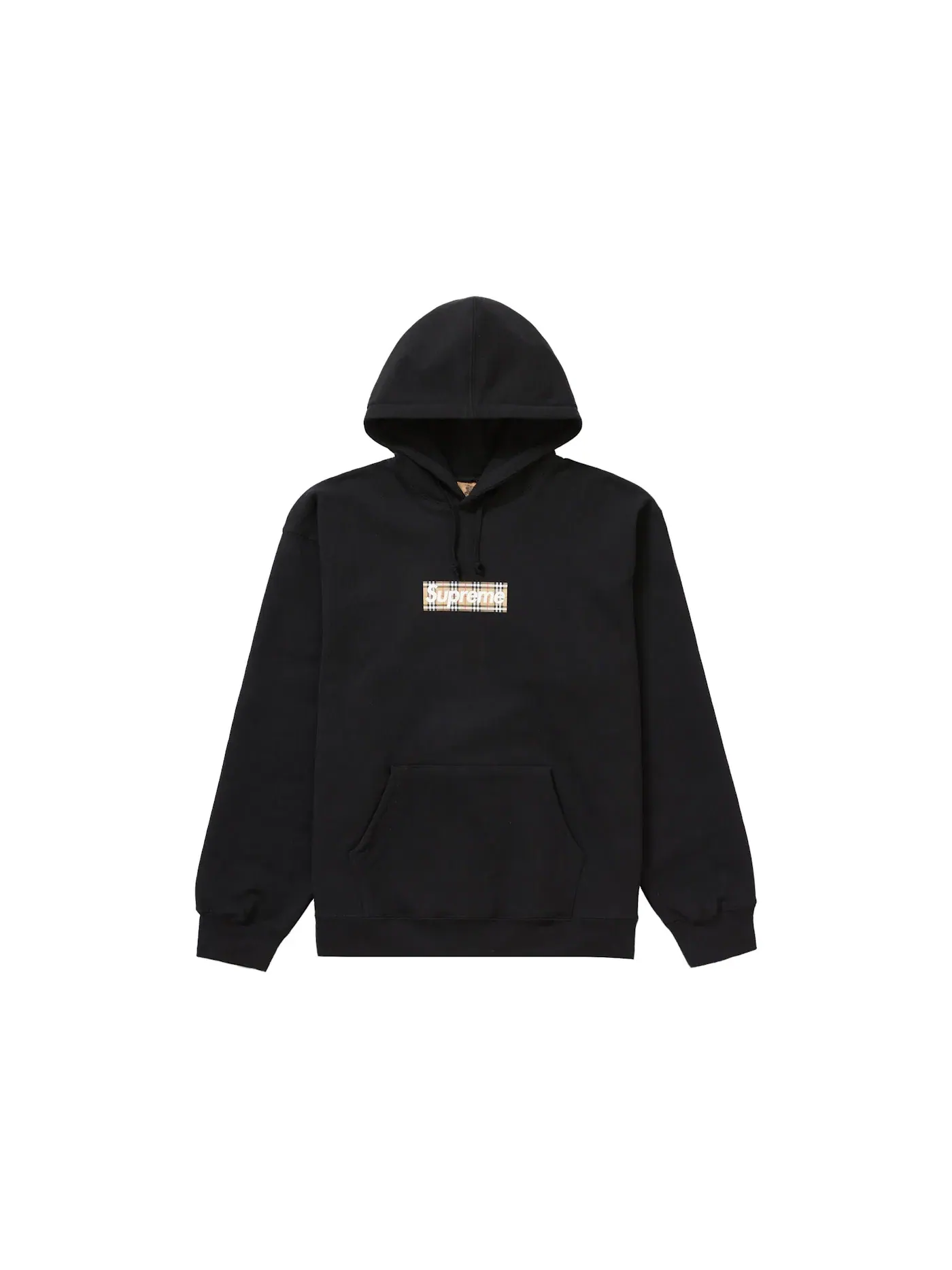 Мужской свитшот с логотипом Supreme Burberry Box Logo Hoodie Supreme — изображение 1 из 1, черный