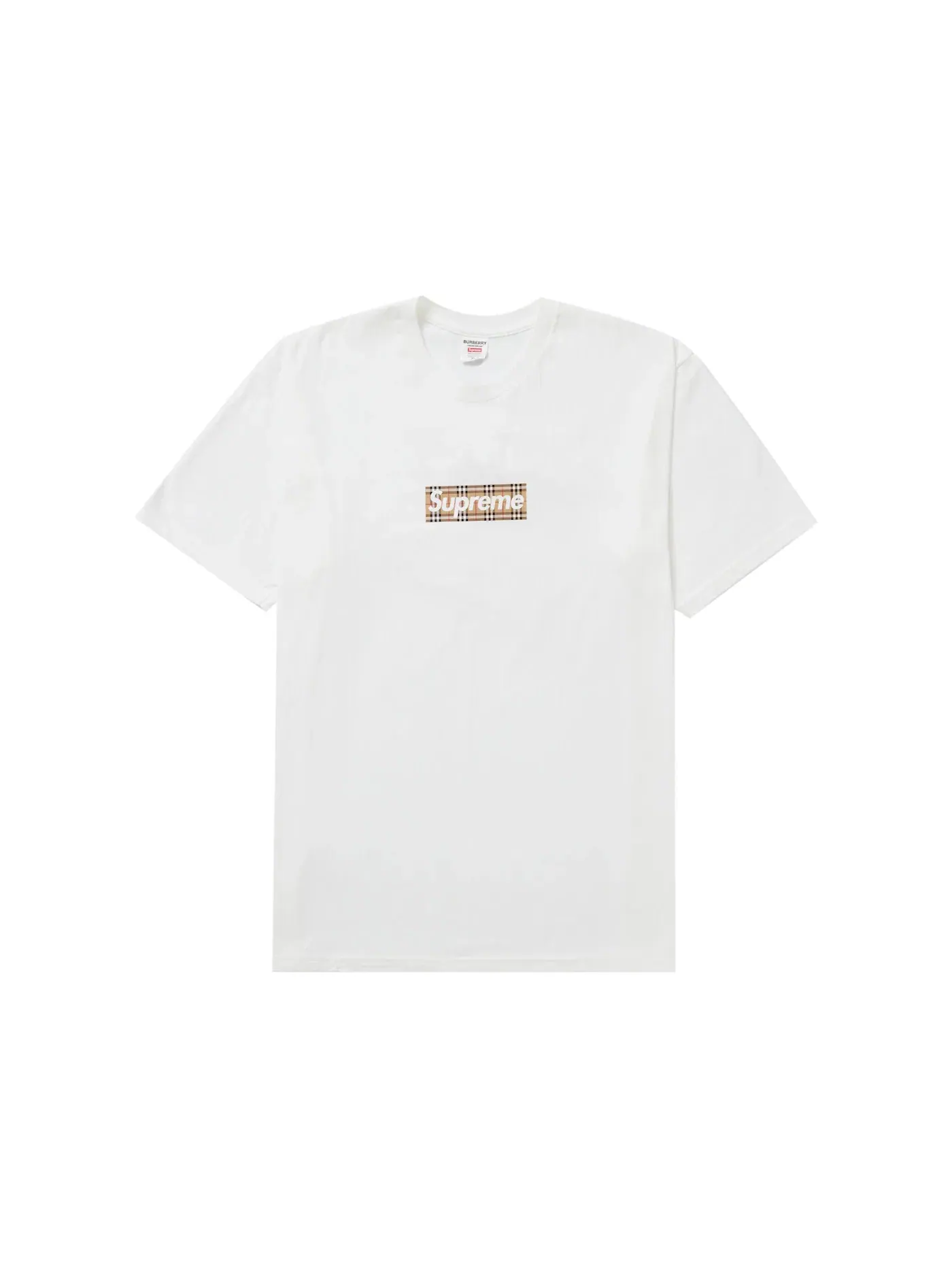 Мужская футболка с принтом Supreme Burberry Box Logo Tee Supreme — изображение 1 из 1, белый
