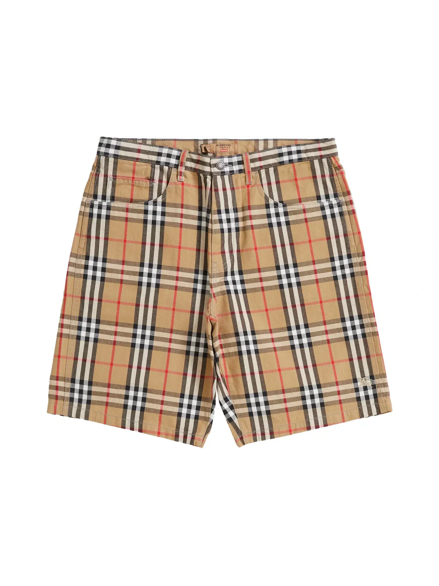Мужские шорты джинсовые Supreme Burberry — изображение 1 из 2, бежевый