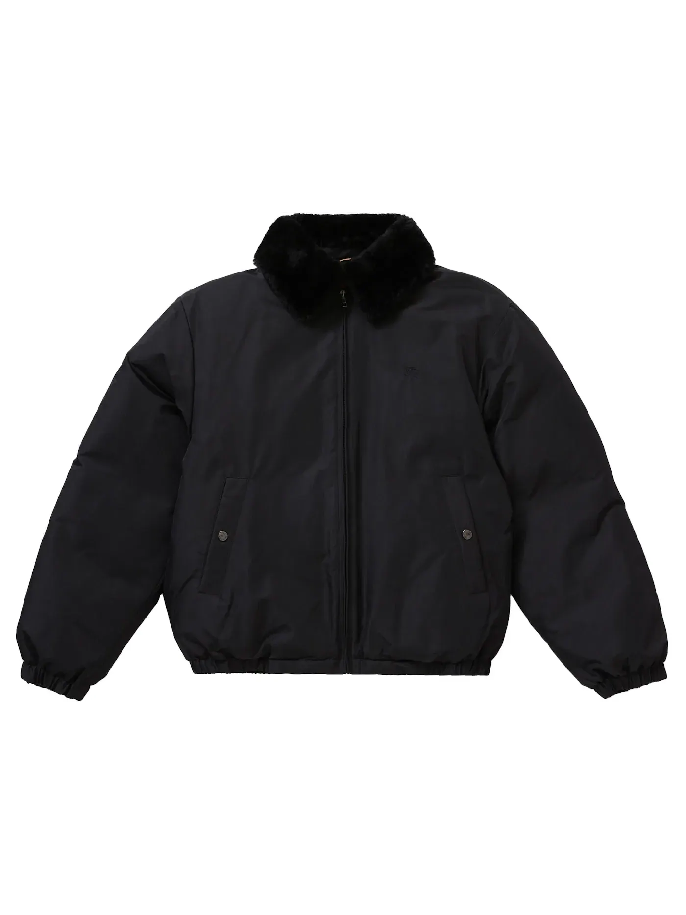 Мужская пуховая куртка с меховым воротником Supreme Burberry Jacket — изображение 1 из 3, черный