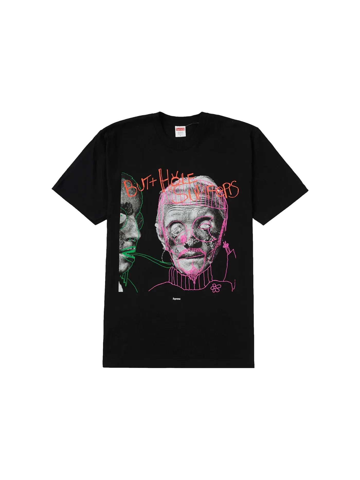 Мужская футболка с принтом Butthole Surfers Psychic Tee Supreme — изображение 1 из 1, черный