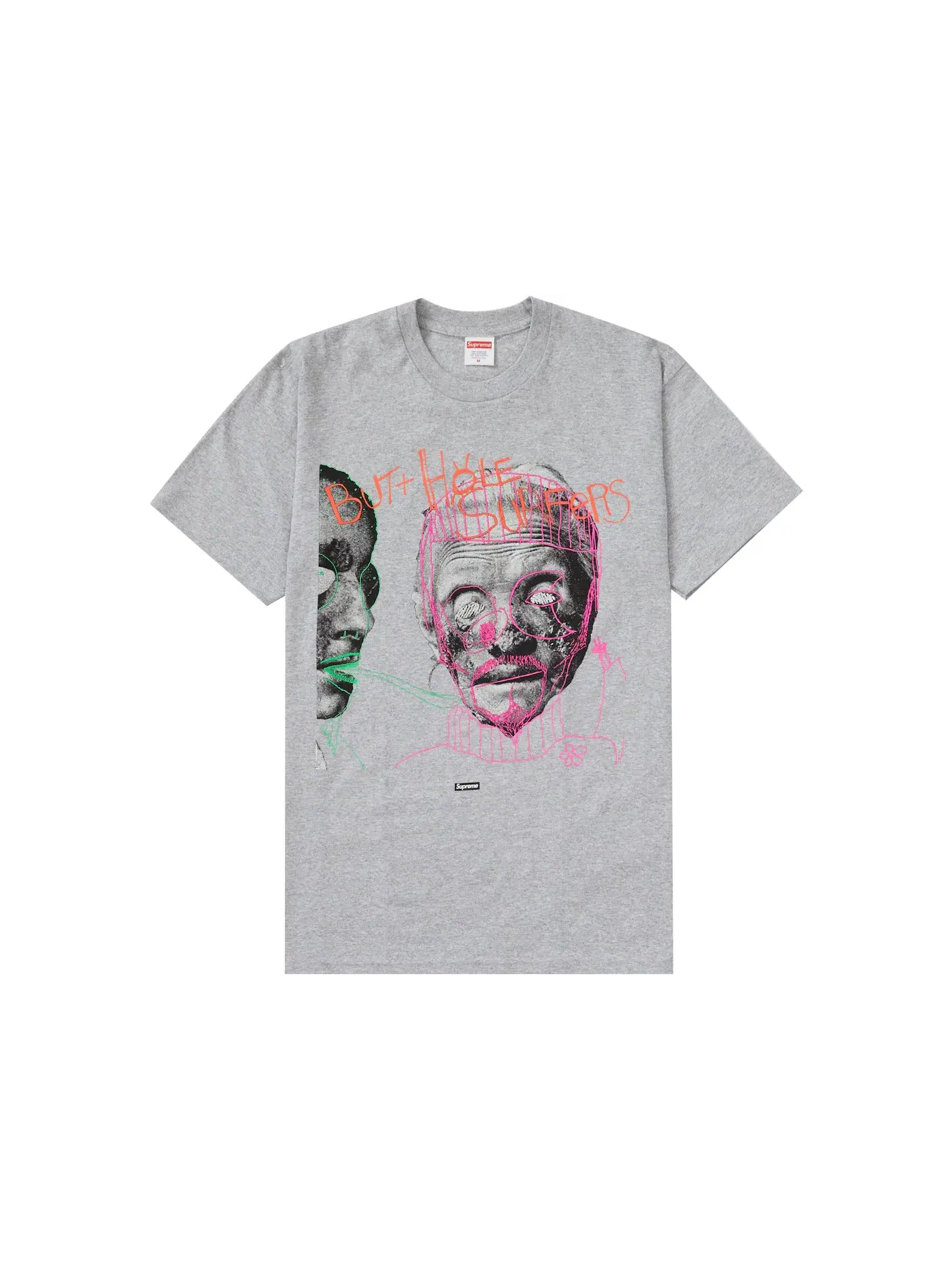Мужская футболка с принтом Butthole Surfers Psychic Tee Supreme — изображение 1 из 1, серый