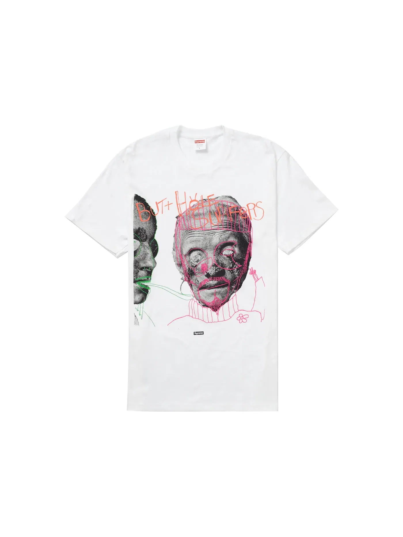 Мужская футболка с принтом Supreme Butthole Surfers Psychic Tee — изображение 1 из 1, белый
