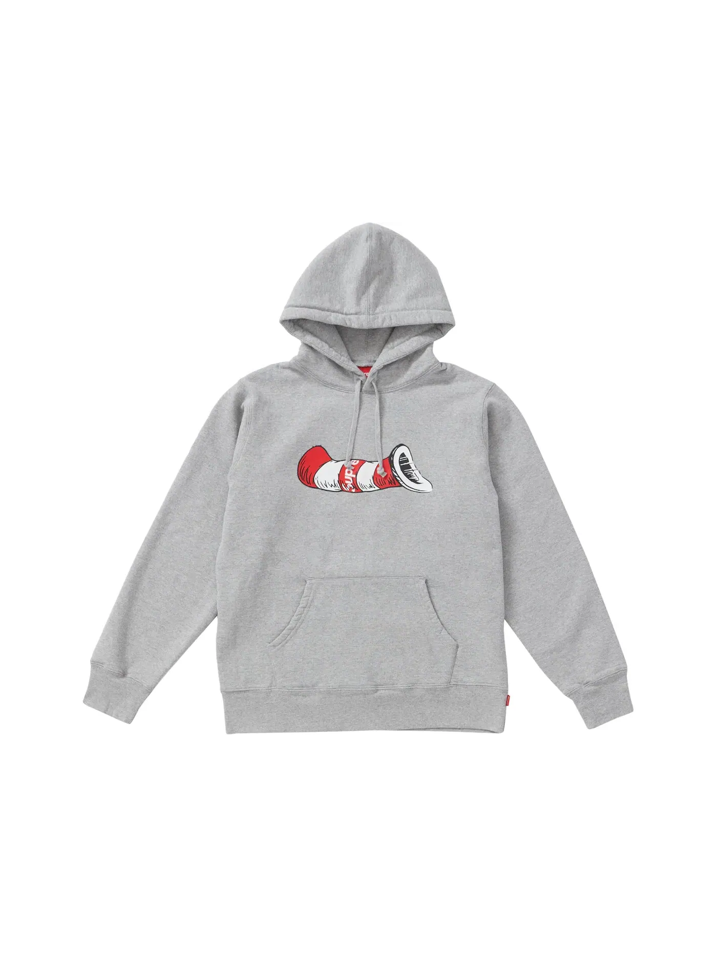 Мужской худи с принтом Cat in the Hat Supreme — изображение 1 из 1, серый
