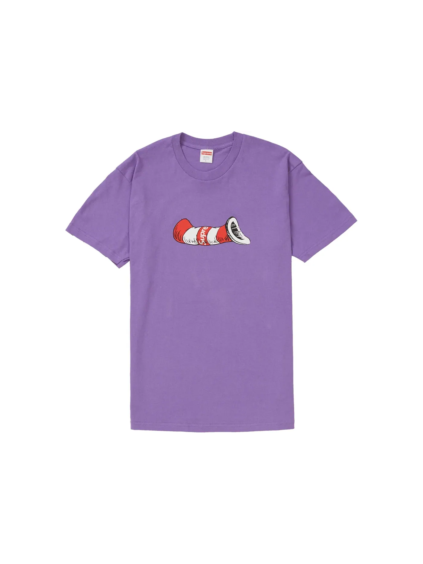 Мужская футболка с принтом Supreme Cat In The Hat Tee — изображение 1 из 1, фиолетовый