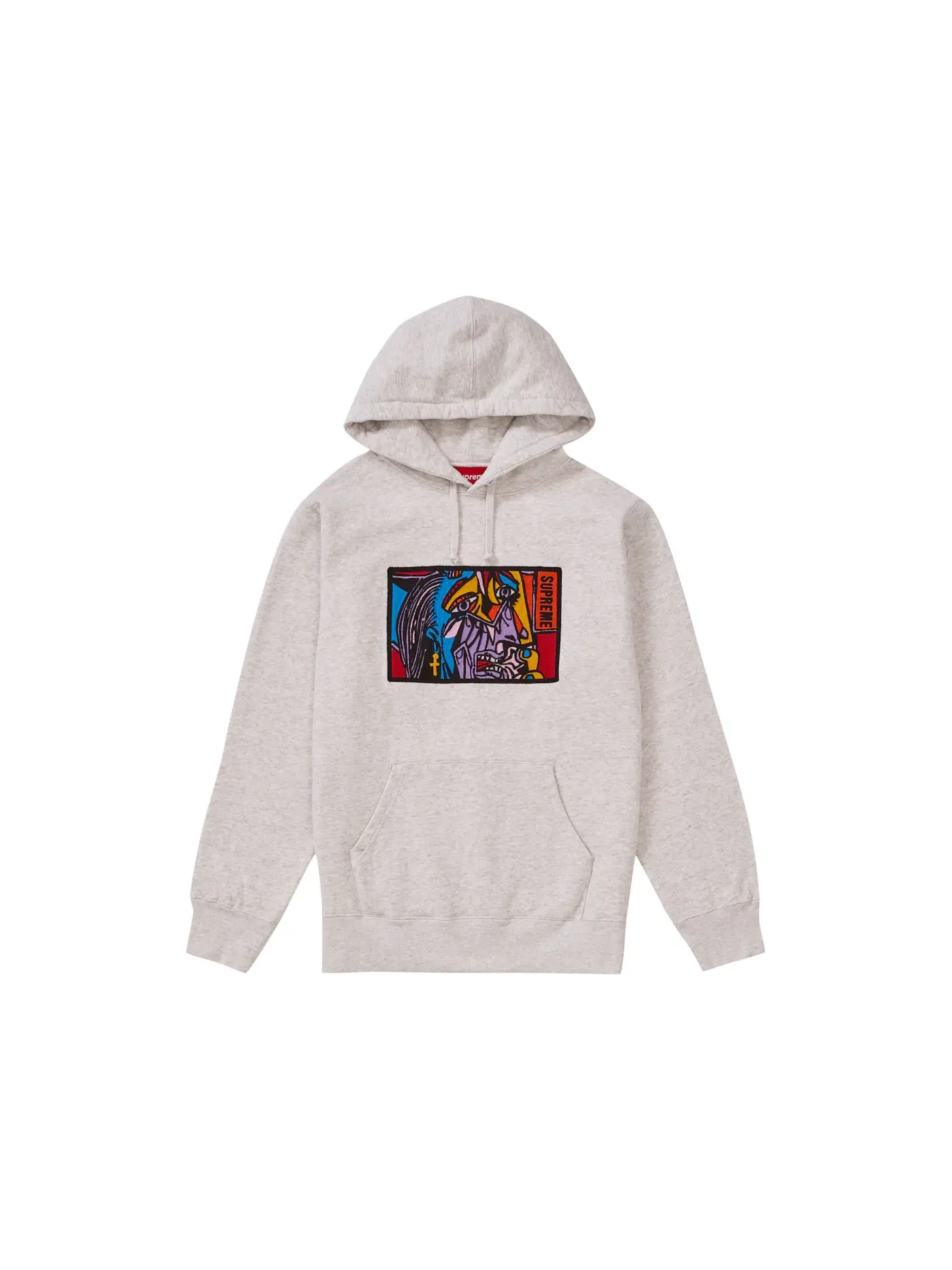 Мужской худи с принтом Supreme Ash Grey — изображение 1 из 1