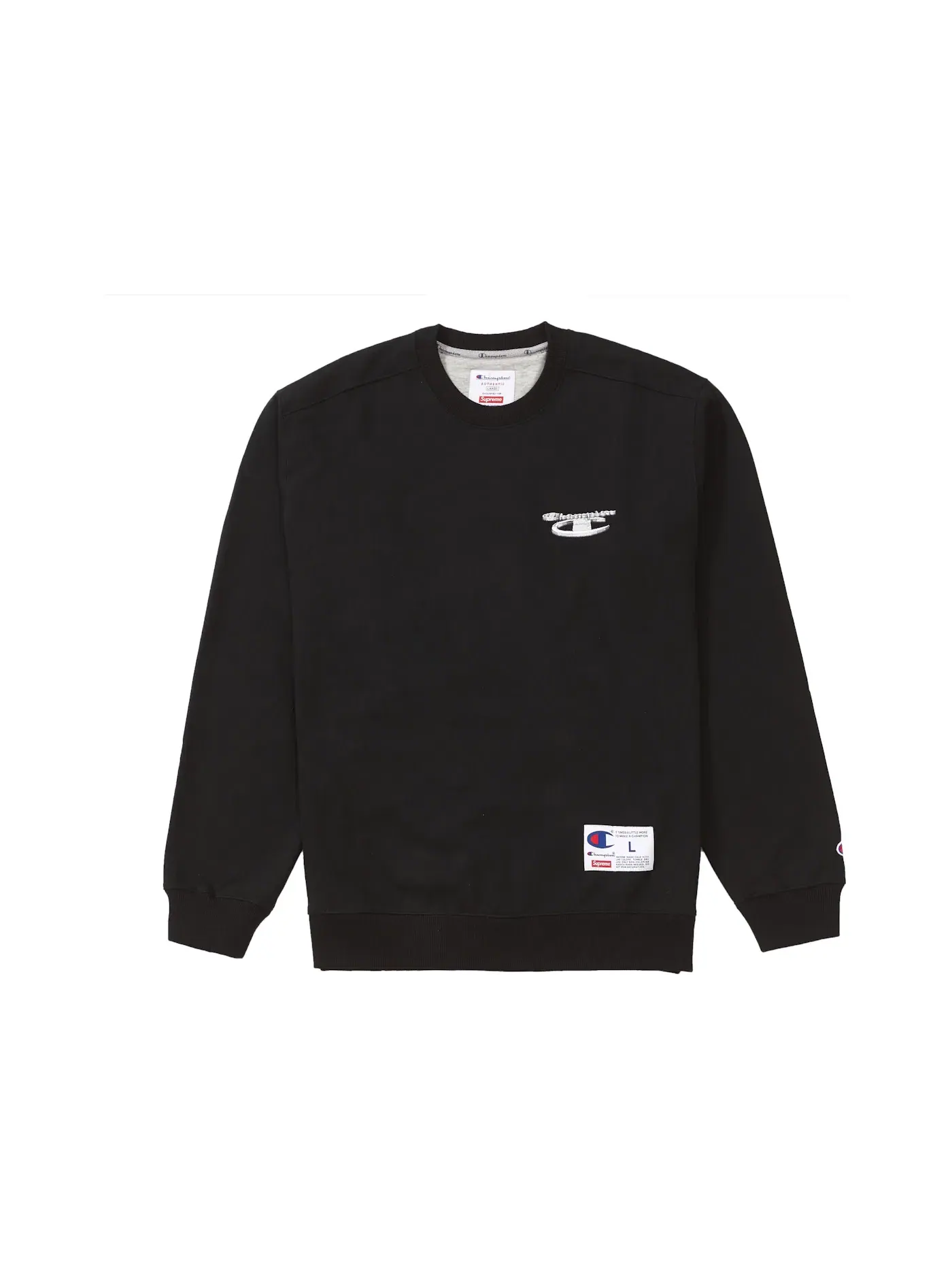 Мужской свитшот с принтом Supreme Crewneck — изображение 1 из 1, черный