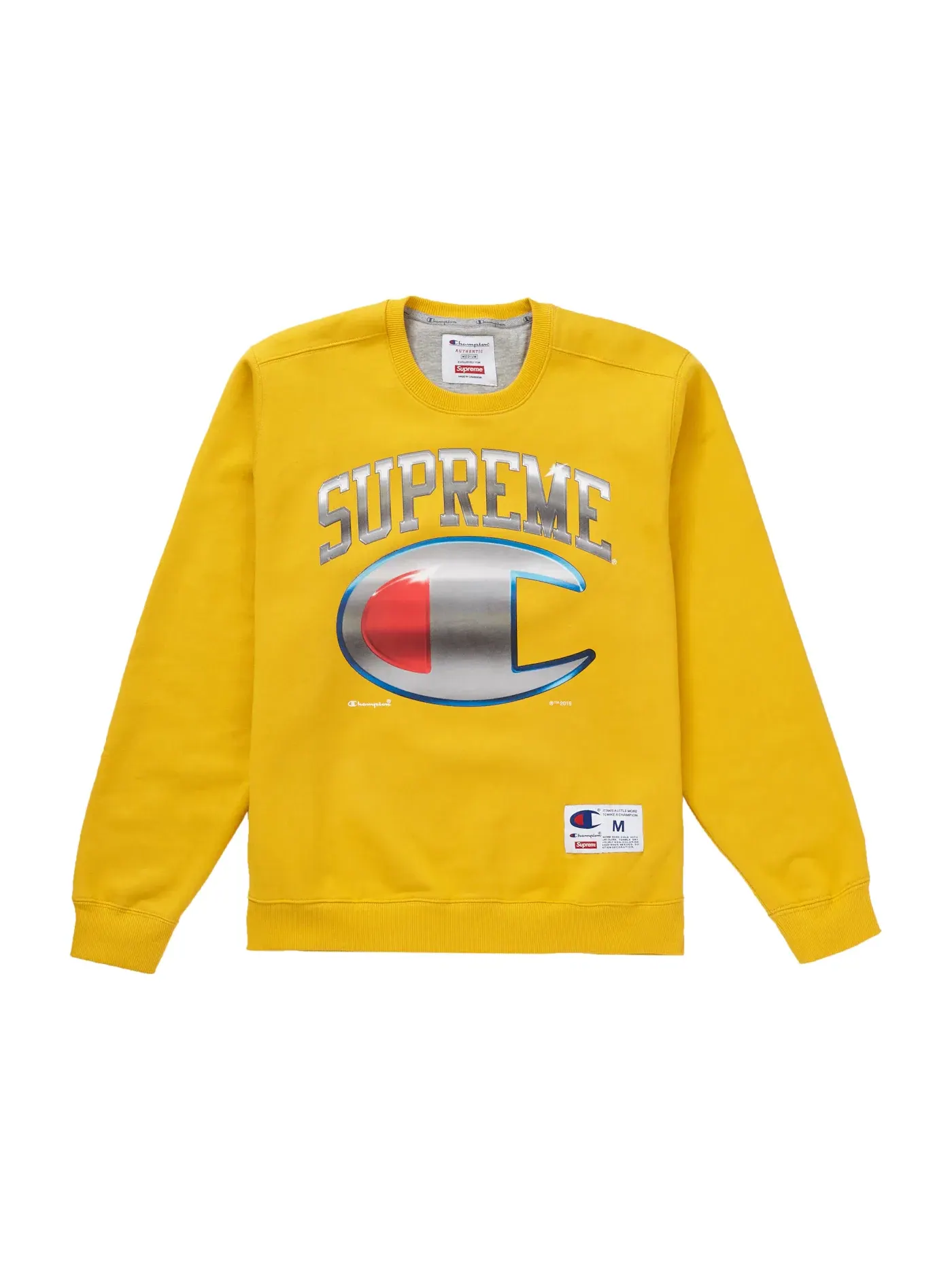 Мужской свитшот с принтом Supreme Champion Chrome Crewneck — изображение 1 из 1, золото