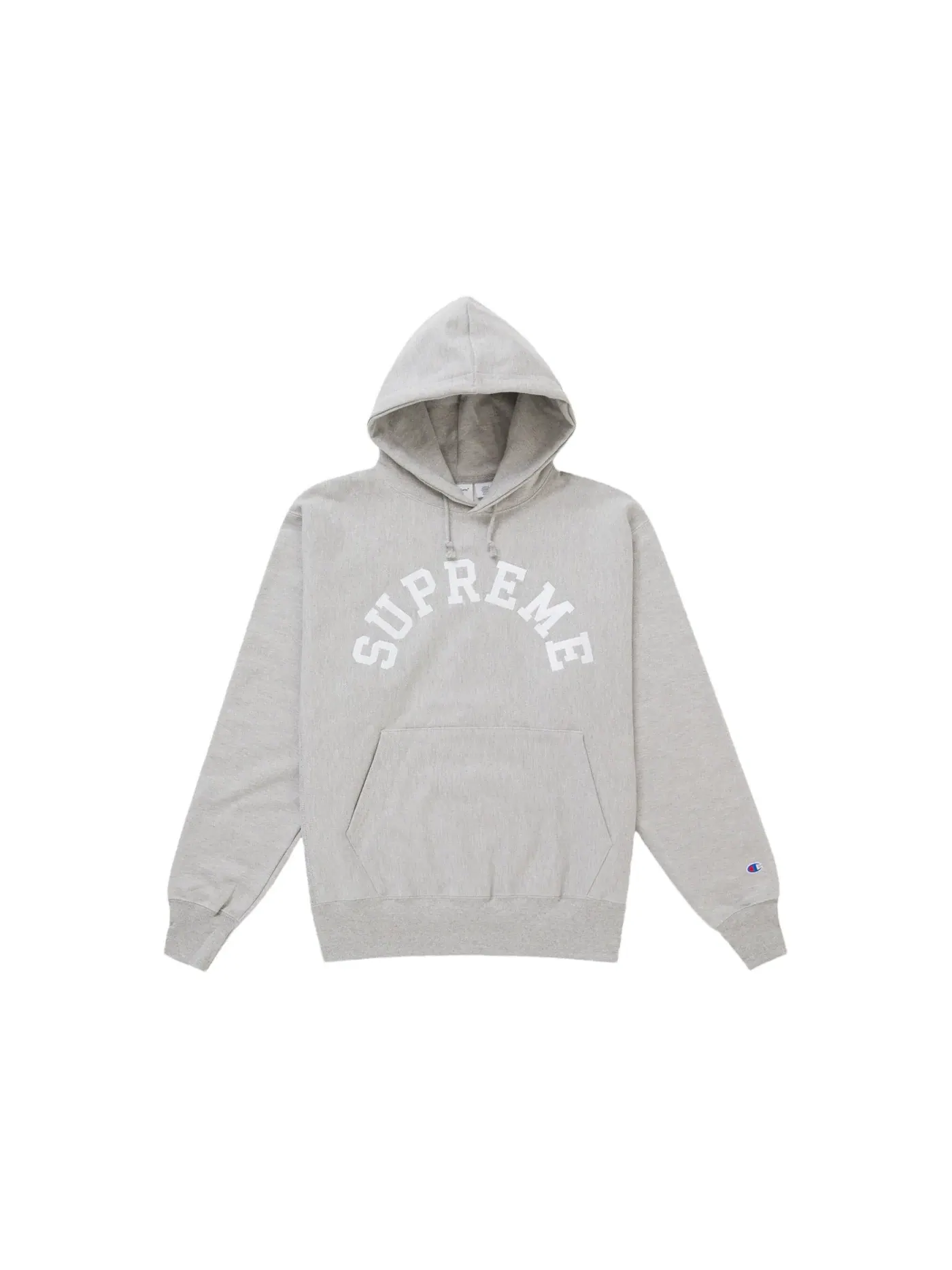 Мужской худи с капюшоном на молнии Heather Grey Supreme — изображение 1 из 1, серый