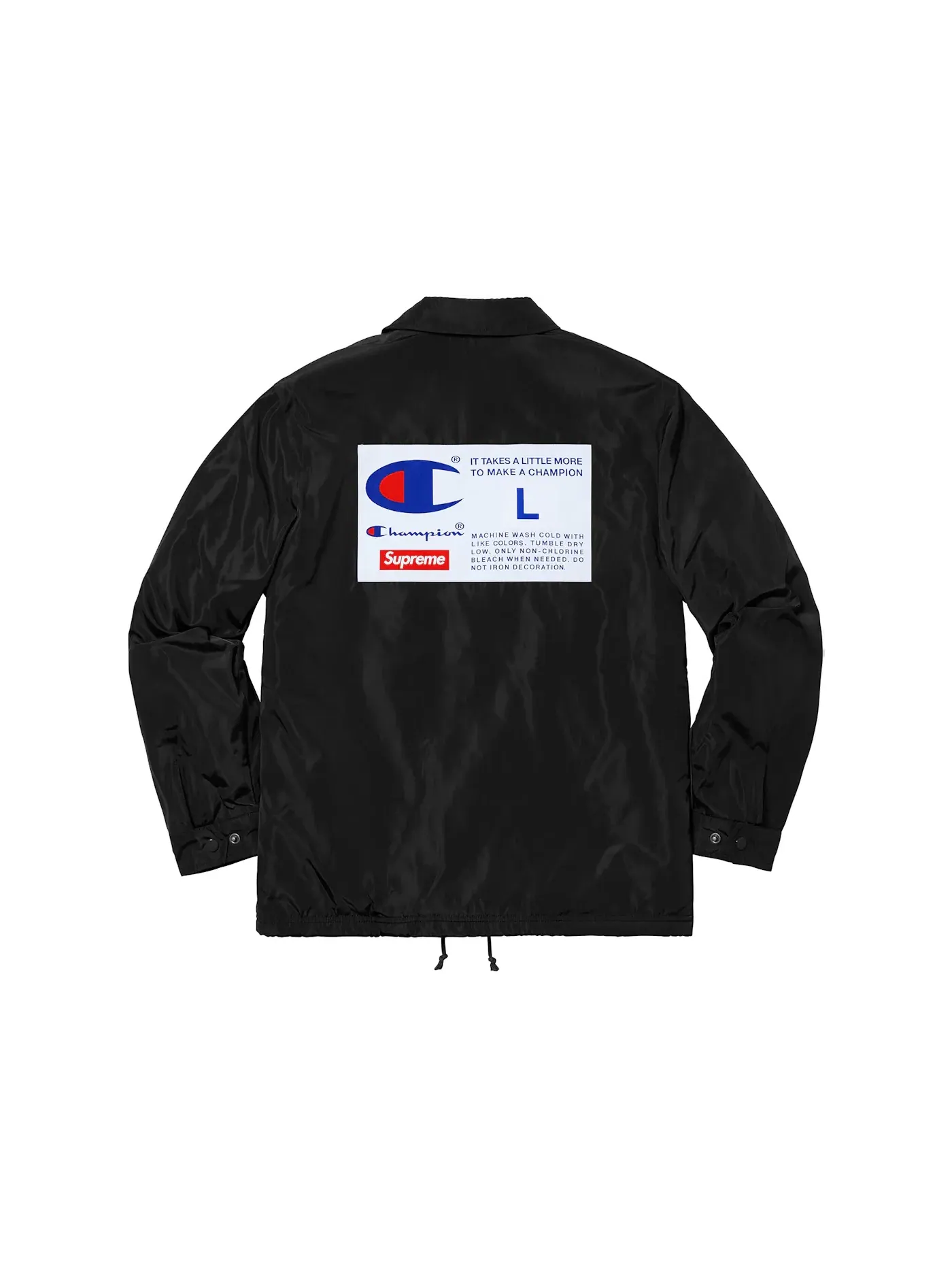 Мужская куртка с принтом Supreme Champion Label Coaches Jacket — изображение 3 из 3, черный