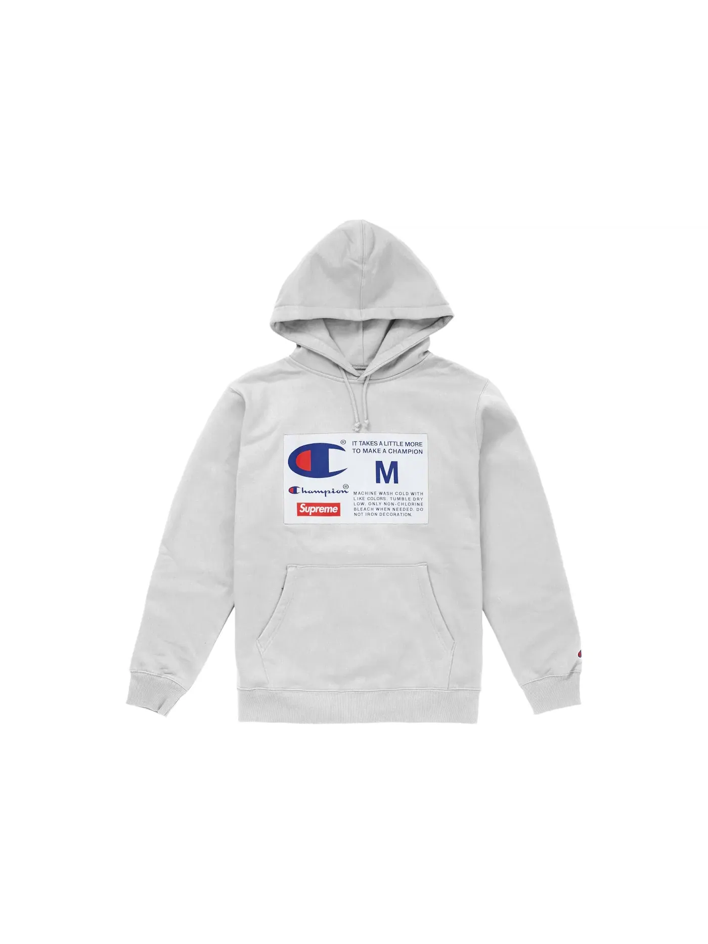 Детский худи с принтом Supreme Champion Label Ash Grey — изображение 1 из 1