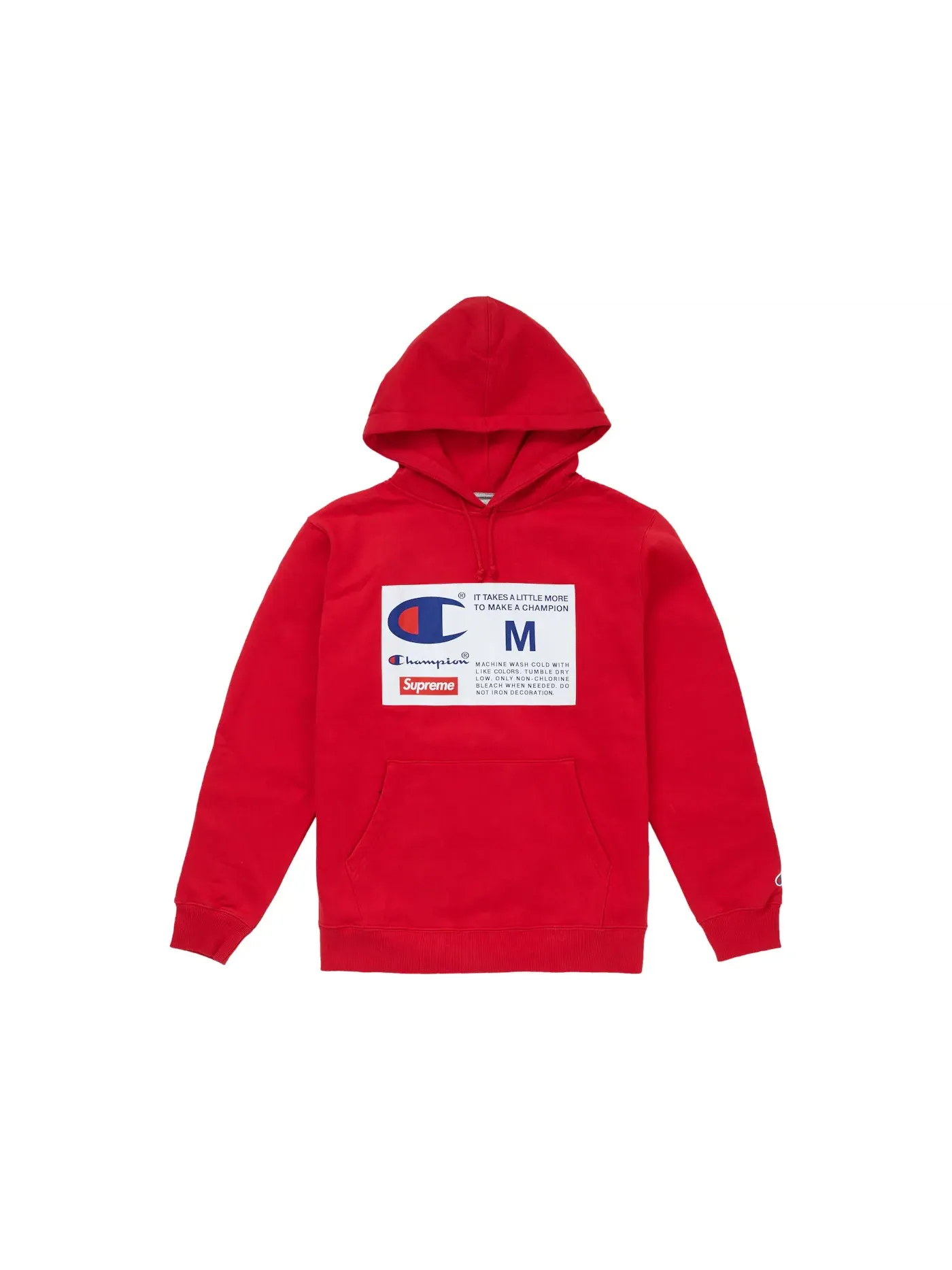 Детский худи с длинным рукавом Supreme Champion Label Hooded Sweatshirt Supreme — изображение 1 из 1, красный