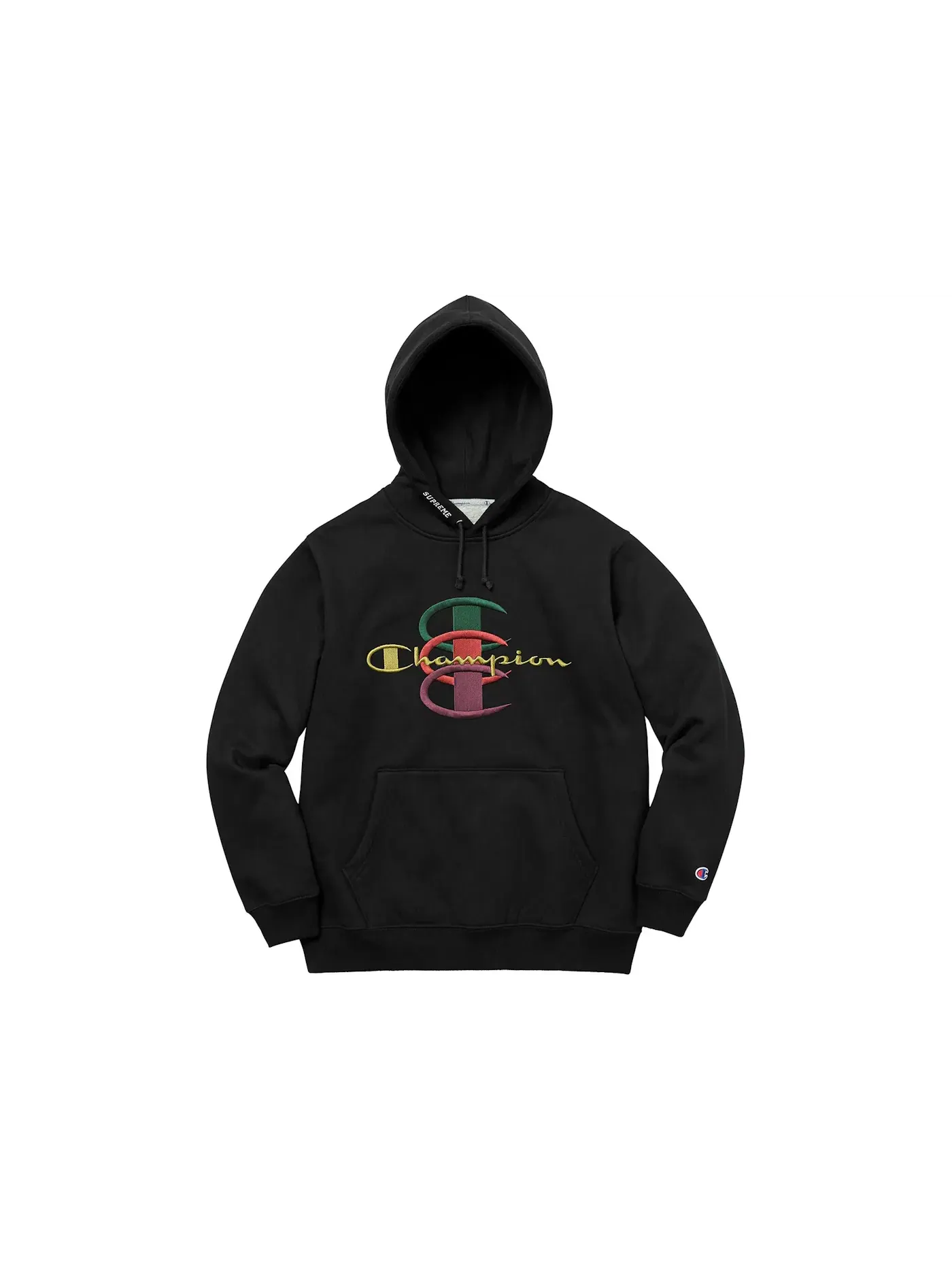 Мужская худи с принтом Champion Stacked C Supreme — изображение 1 из 1, черный