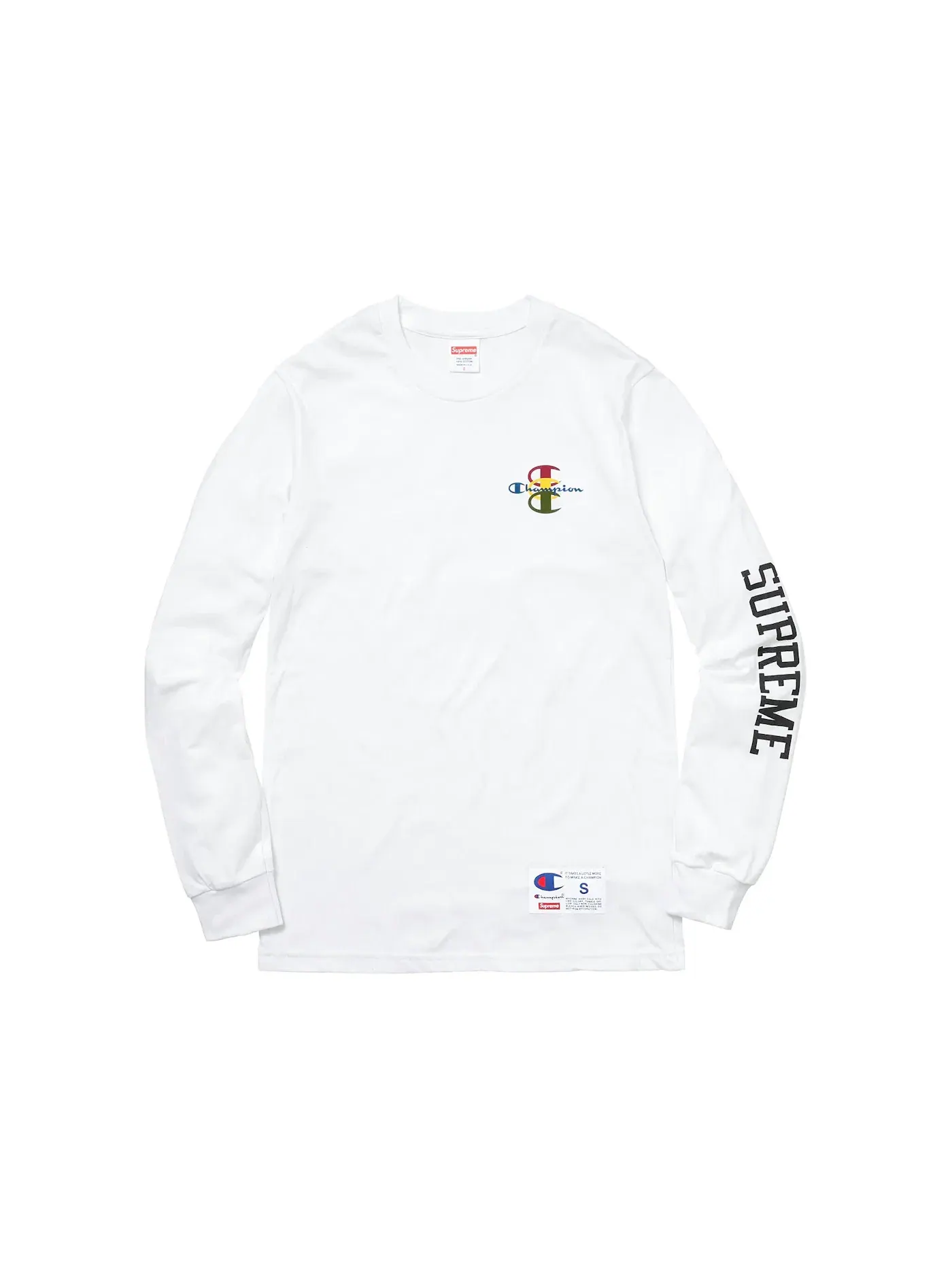 Мужская футболка с длинным рукавом Supreme Champion Stacked C/L Tee — изображение 1 из 1, белый